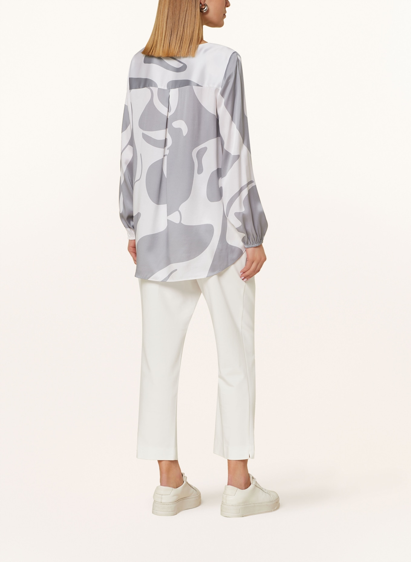 HERZEN'S ANGELEGENHEIT Silk blouse, Color: WHITE/ GRAY (Image 3)