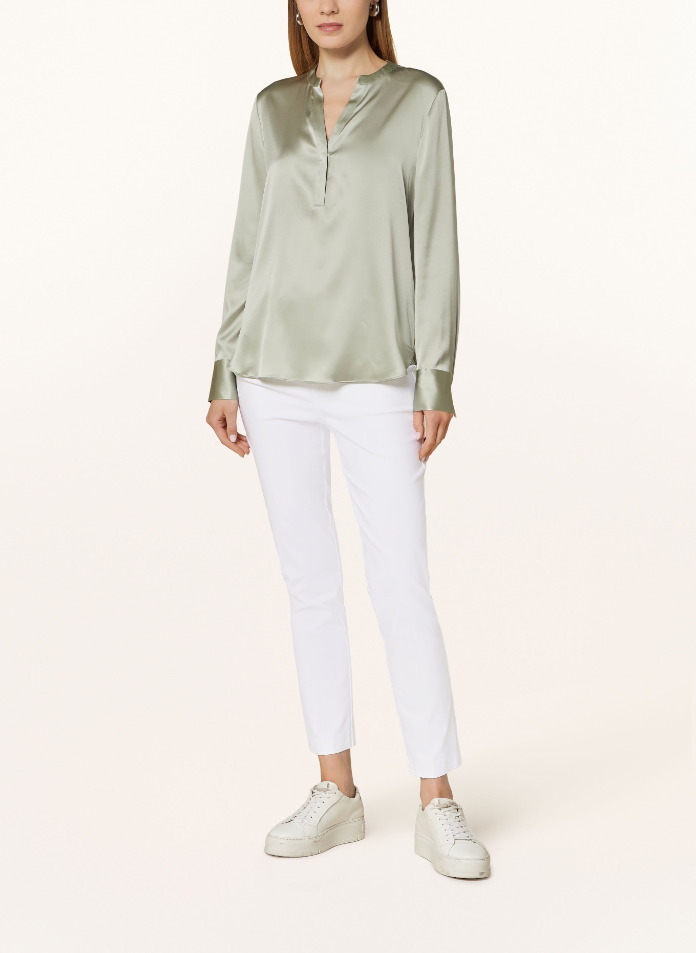 HERZEN'S ANGELEGENHEIT Shirt blouse in silk, Color: LIGHT GREEN (Image 2)