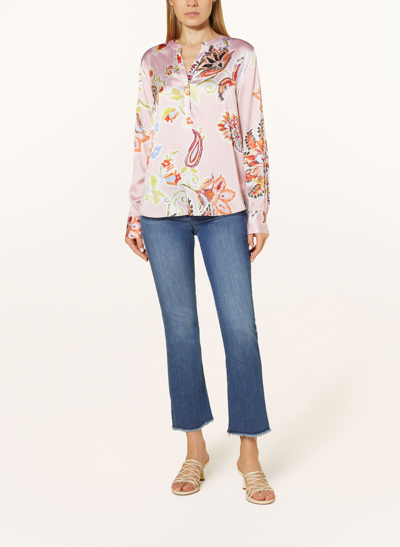 HERZEN'S ANGELEGENHEIT Shirt blouse in silk, Color: PINK/ GREEN/ GRAY (Image 2)