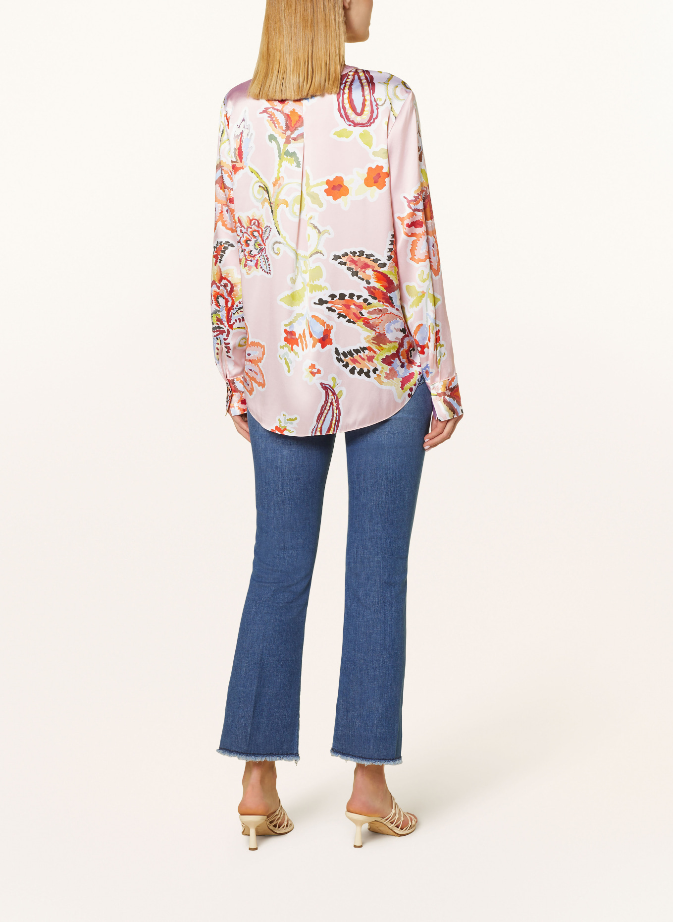 HERZEN'S ANGELEGENHEIT Shirt blouse in silk, Color: PINK/ GREEN/ GRAY (Image 3)