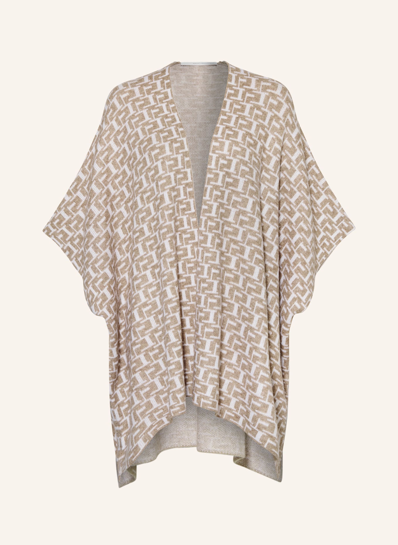 HERZEN'S ANGELEGENHEIT Knitted cape with cashmere, Color: BEIGE/ CREAM (Image 1)