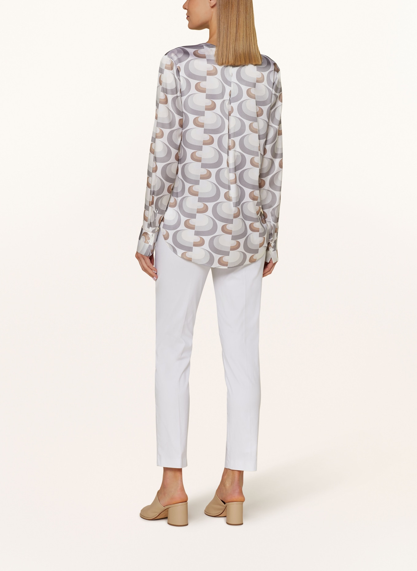 HERZEN'S ANGELEGENHEIT Shirt blouse in silk, Color: CREAM/ GRAY/ TAUPE (Image 3)