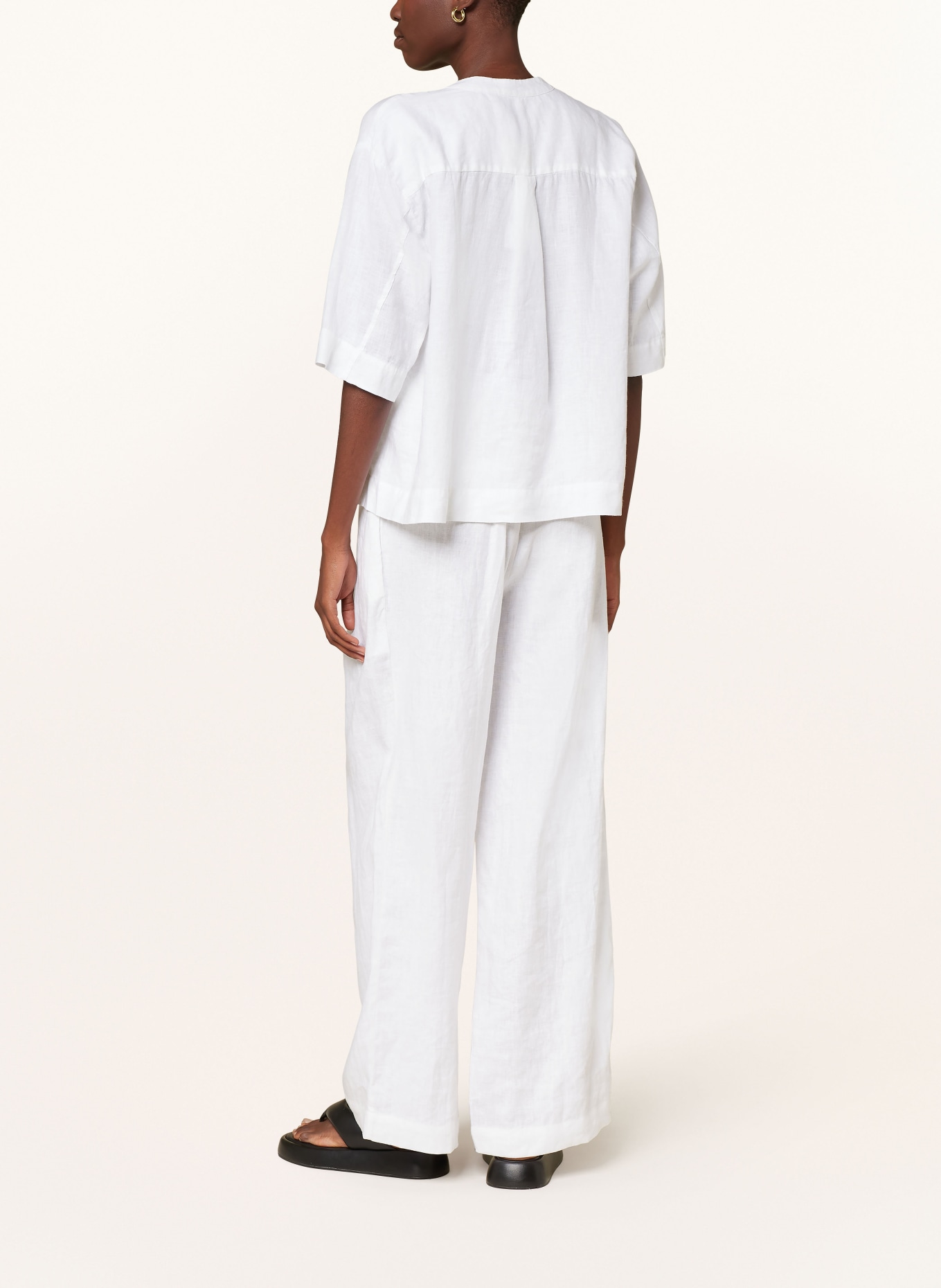 TONNO & PANNA Linen blouse with 3/4 sleeves, Color: WHITE (Image 3)
