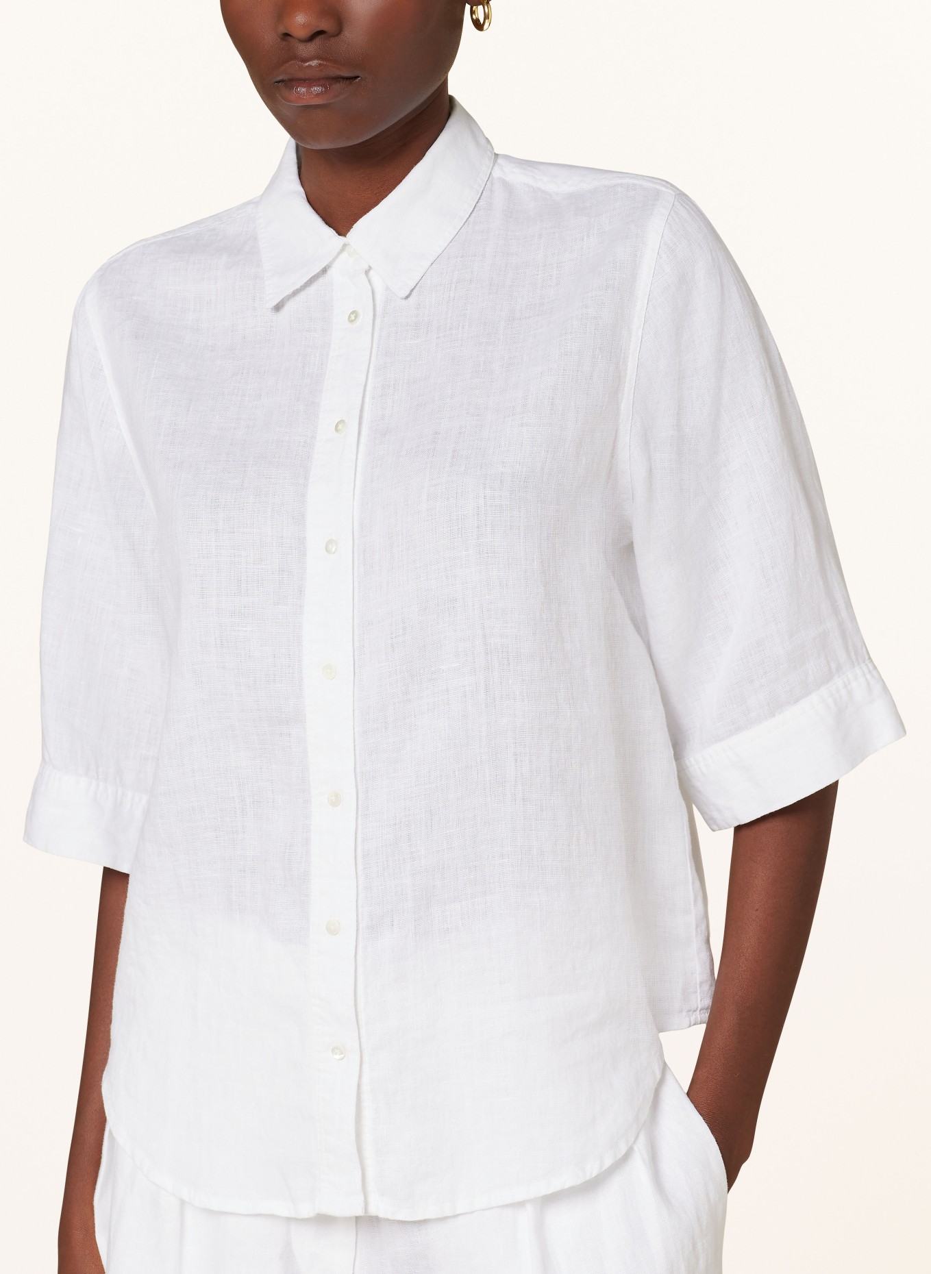 TONNO & PANNA Shirt blouse made of linen, Color: WHITE (Image 4)
