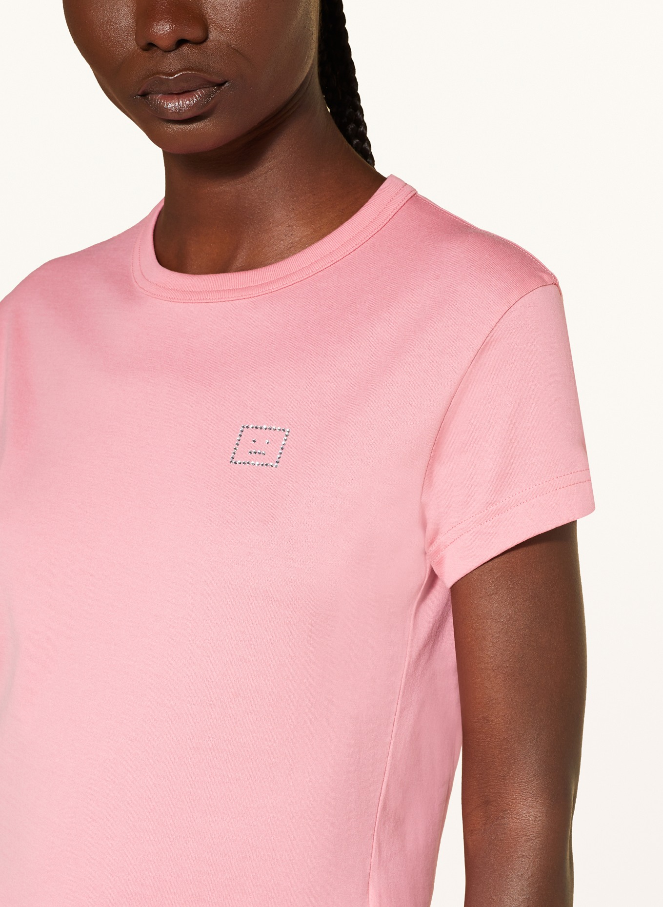 Acne Studios T-Shirt mit Schmucksteinen, Farbe: PINK (Bild 4)