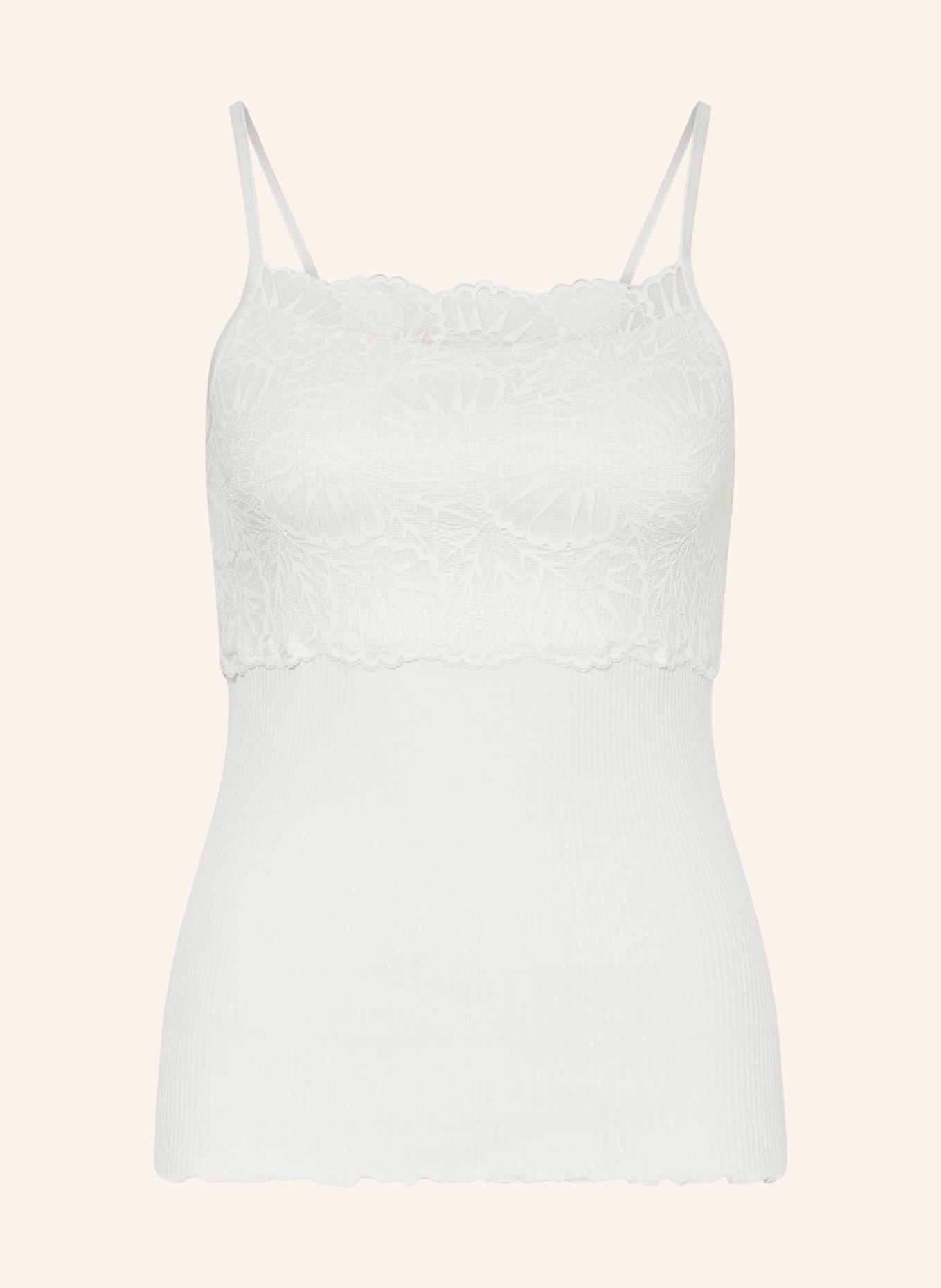 rosemunde Top with silk and lace, Color: WHITE (Image 1)