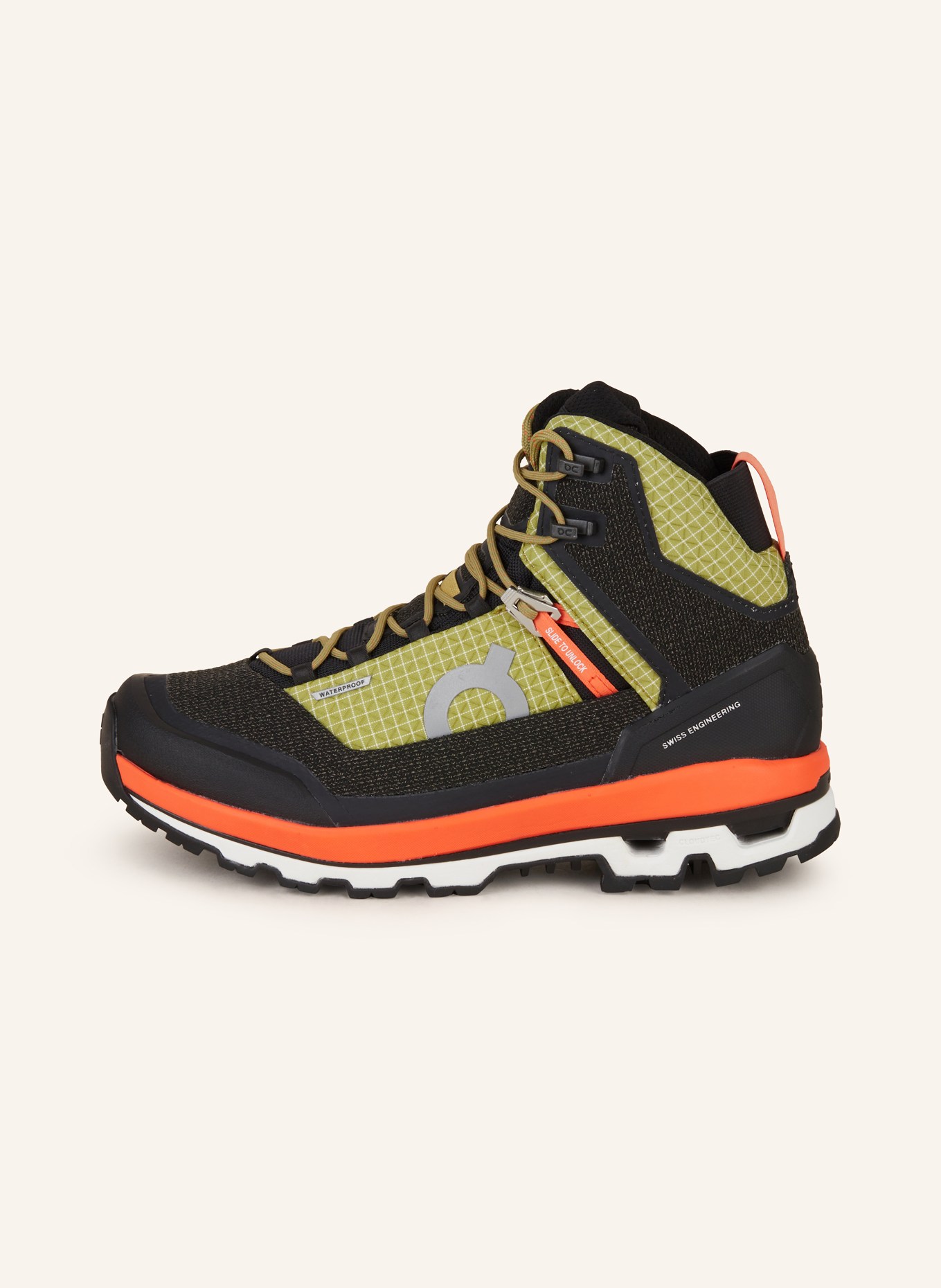 On Trekking shoes CLOUDALPINE WATERPROOF, Color: BLACK/ OLIVE/ ORANGE (Image 4)