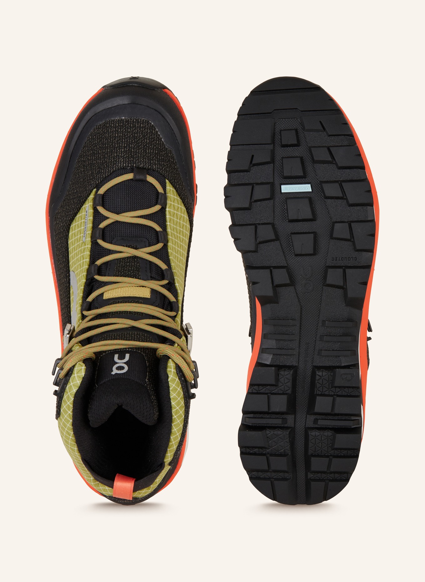On Trekking shoes CLOUDALPINE WATERPROOF, Color: BLACK/ OLIVE/ ORANGE (Image 5)