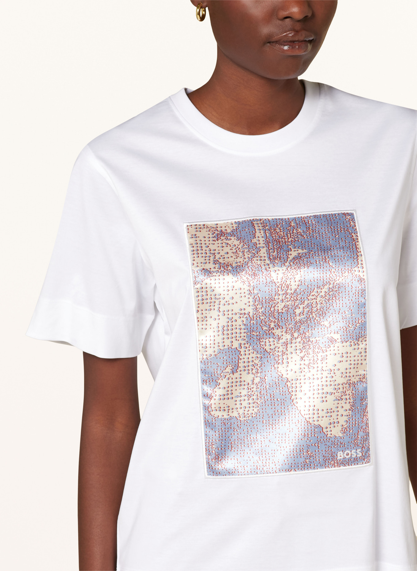 BOSS T-Shirt ELPHA, Farbe: WEISS/ BLAU/ ROT (Bild 4)
