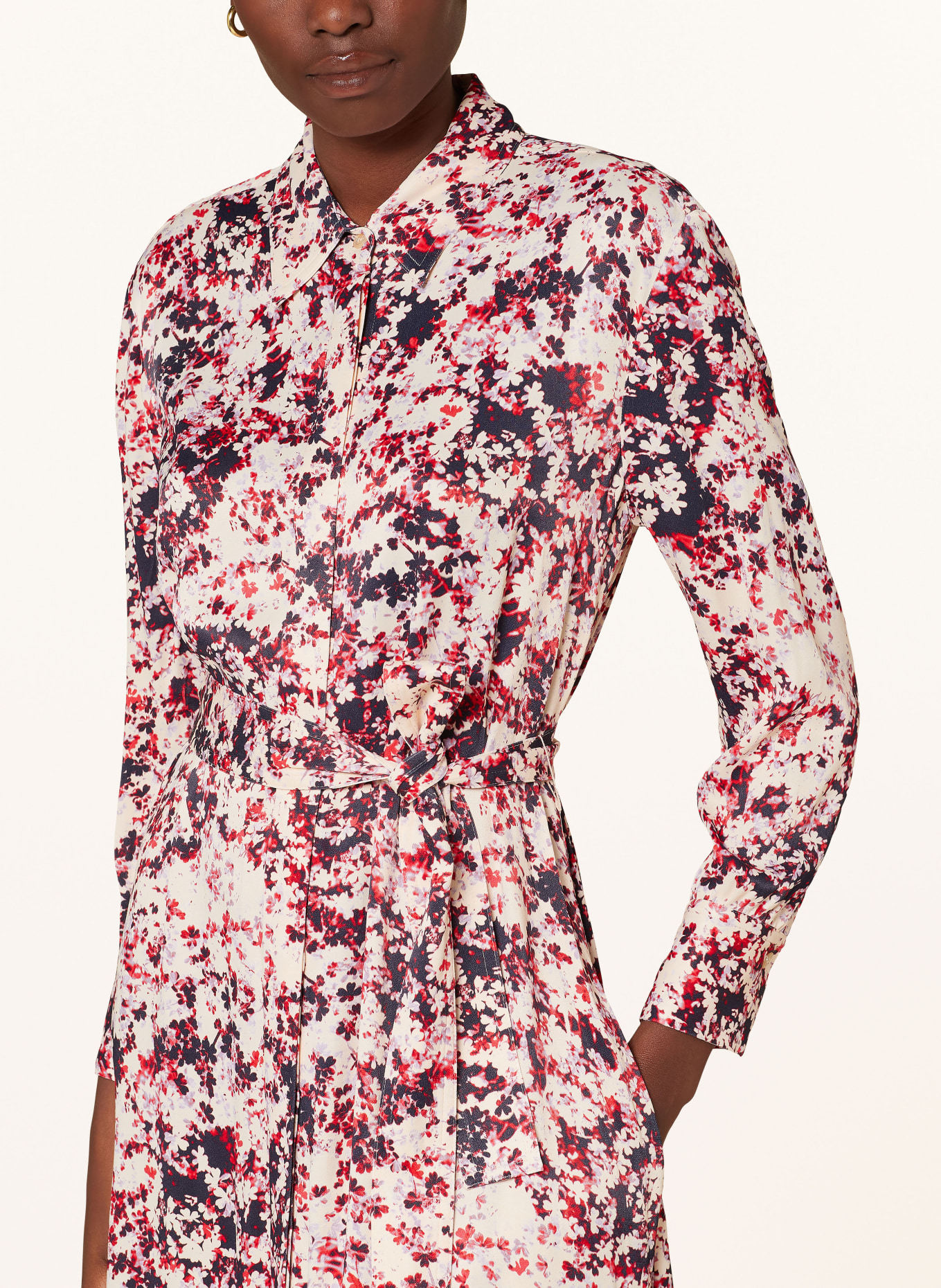 BOSS Shirt dress DAVIVIO, Color: CREAM/ DARK PURPLE/ RED (Image 4)
