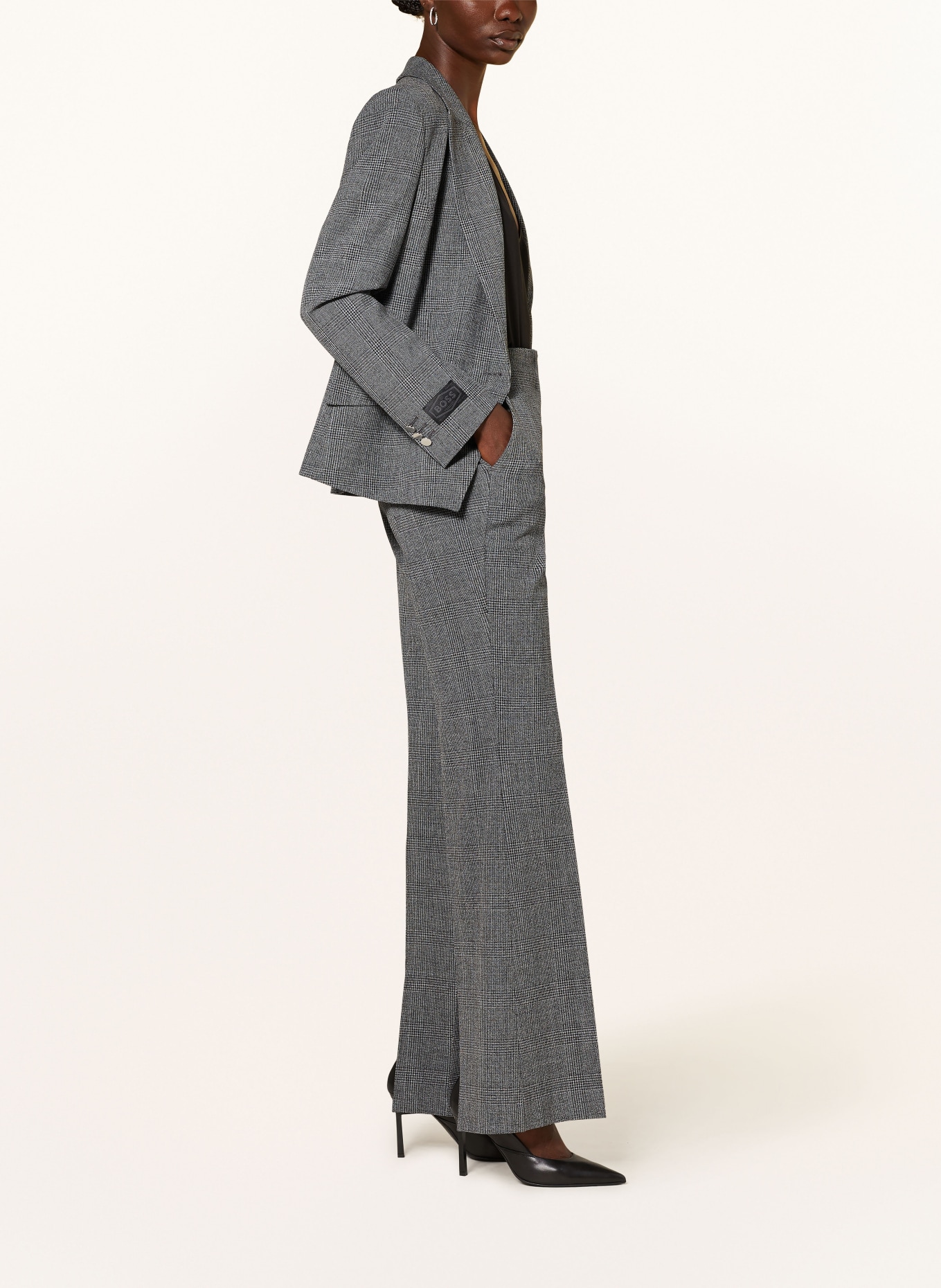 BOSS Bootcut trousers TELESSA, Color: DARK GRAY (Image 4)