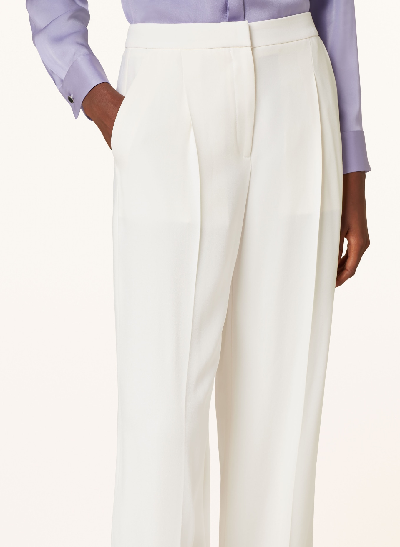 BOSS Wide leg trousers TOZERA, Color: WHITE (Image 5)