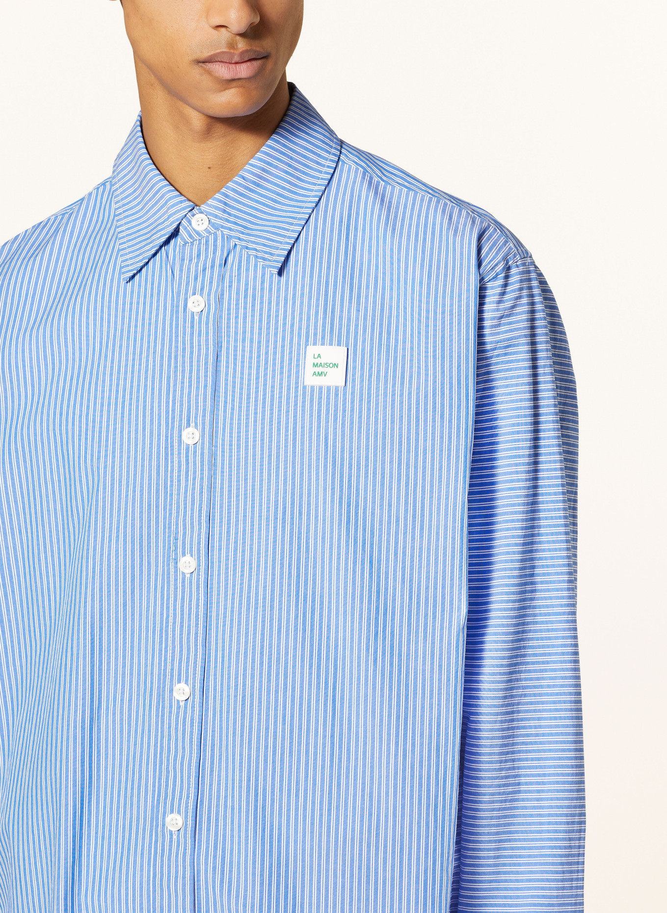 American Vintage Shirt ZATYBAY comfort fit, Color: BLUE/ WHITE (Image 4)