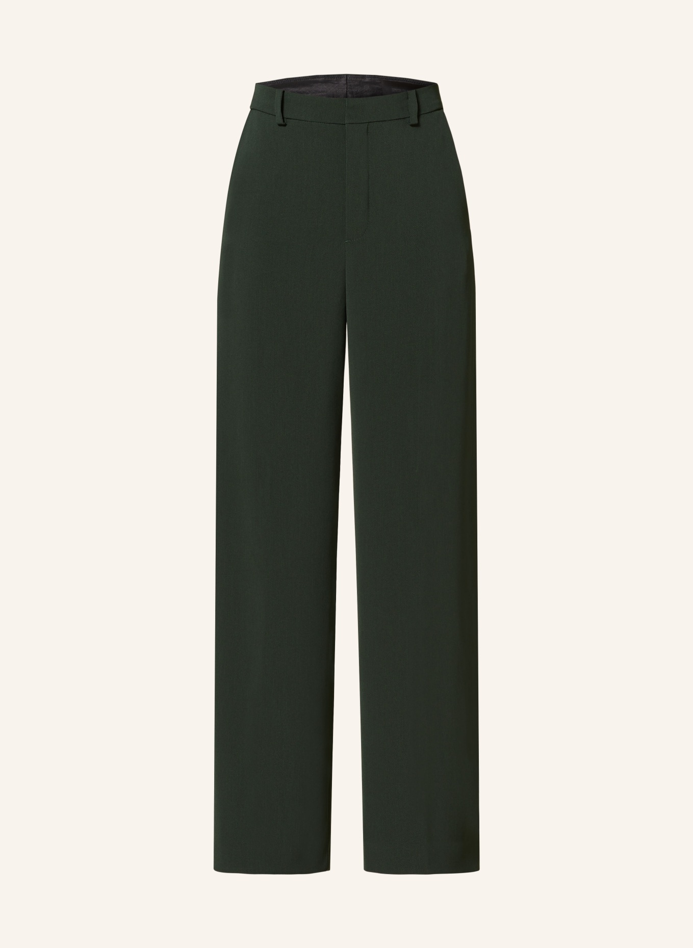 DRYKORN Wide leg trousers DESK, Color: DARK GREEN (Image 1)