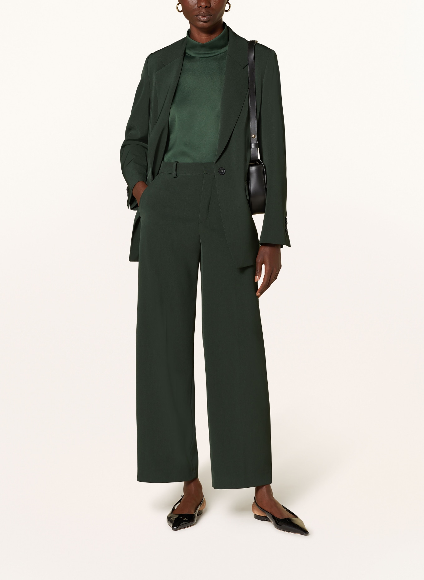 DRYKORN Wide leg trousers DESK, Color: DARK GREEN (Image 2)