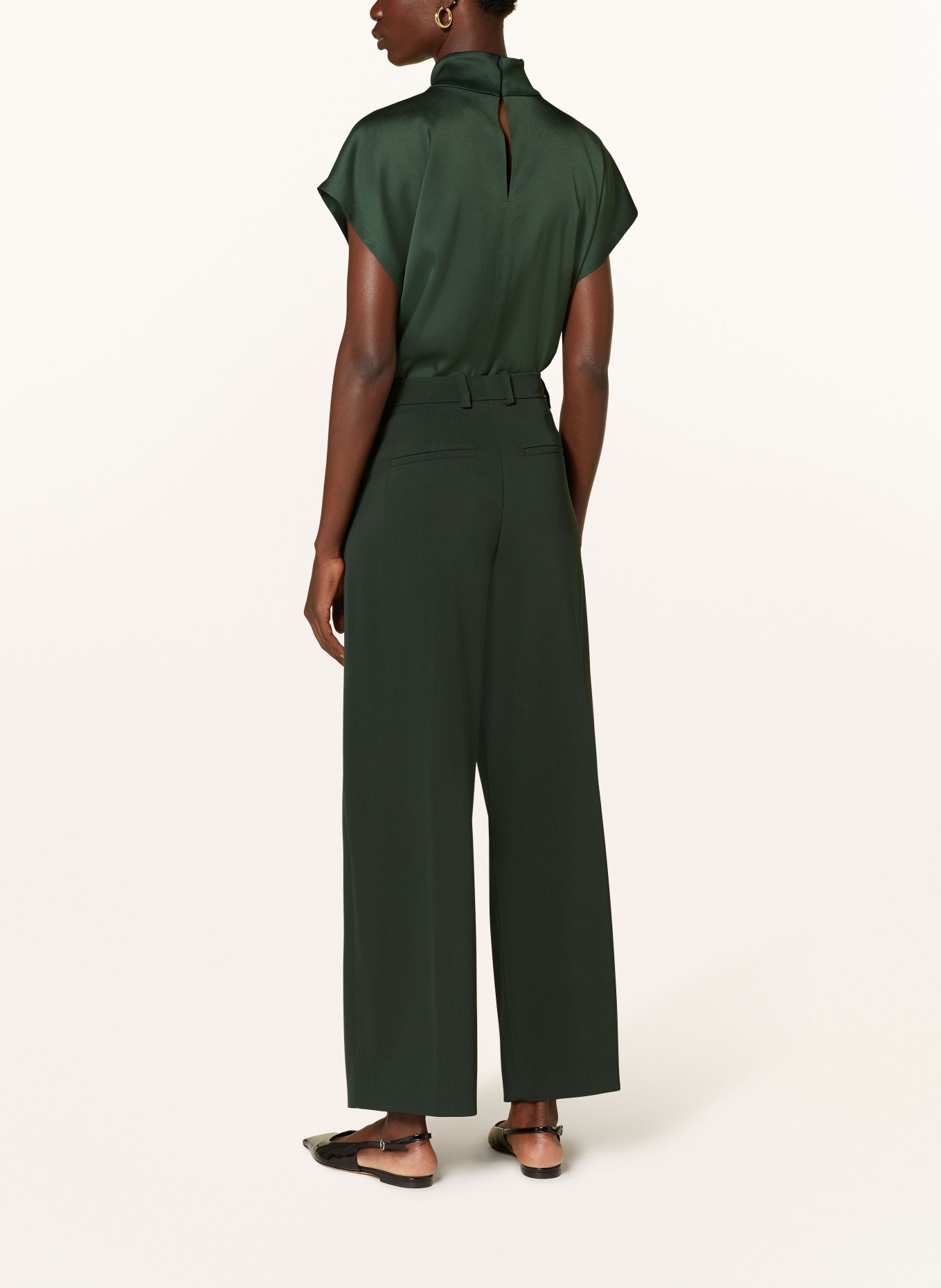 DRYKORN Wide leg trousers DESK, Color: DARK GREEN (Image 3)