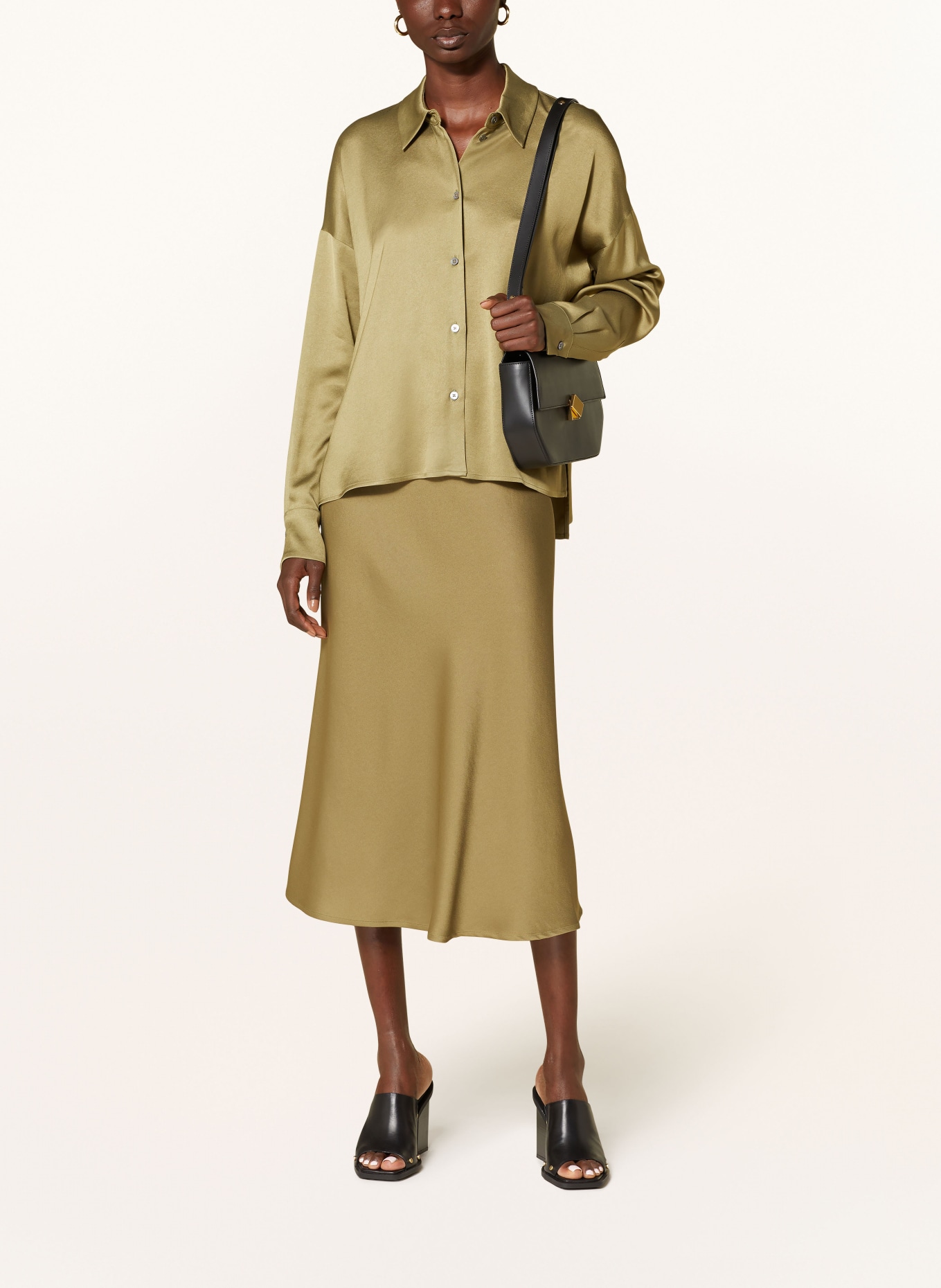 DRYKORN Shirt blouse CLOELIA in satin: GREEN