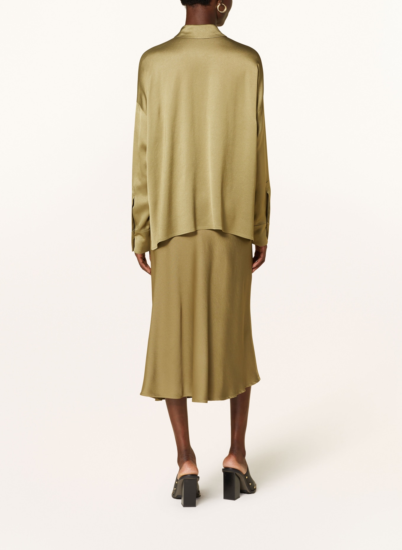 DRYKORN Shirt blouse CLOELIA in satin: GREEN