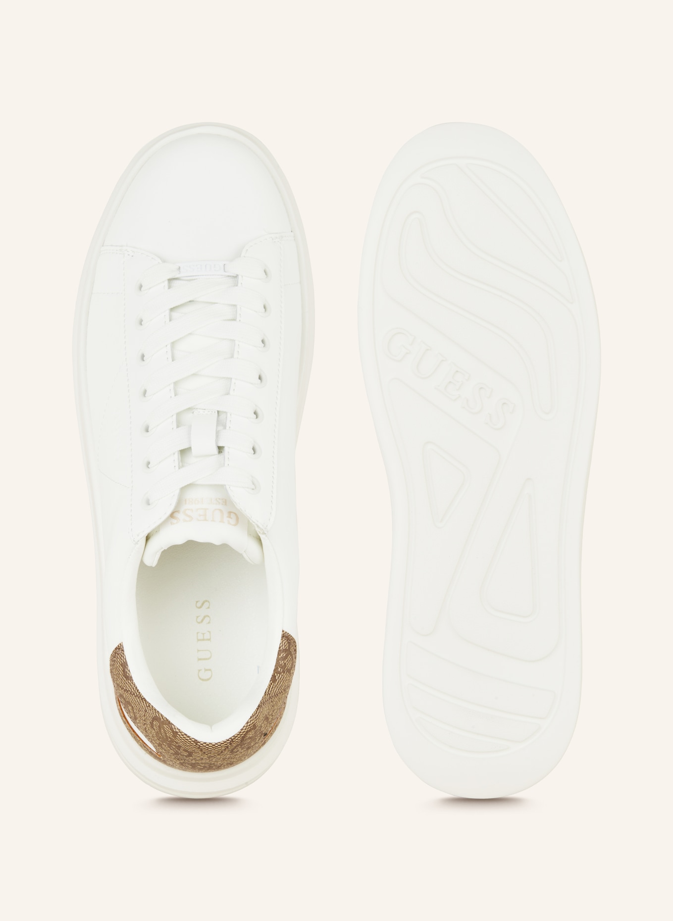 GUESS Sneakers ELBINA, Color: WHITE/ BEIGE (Image 5)