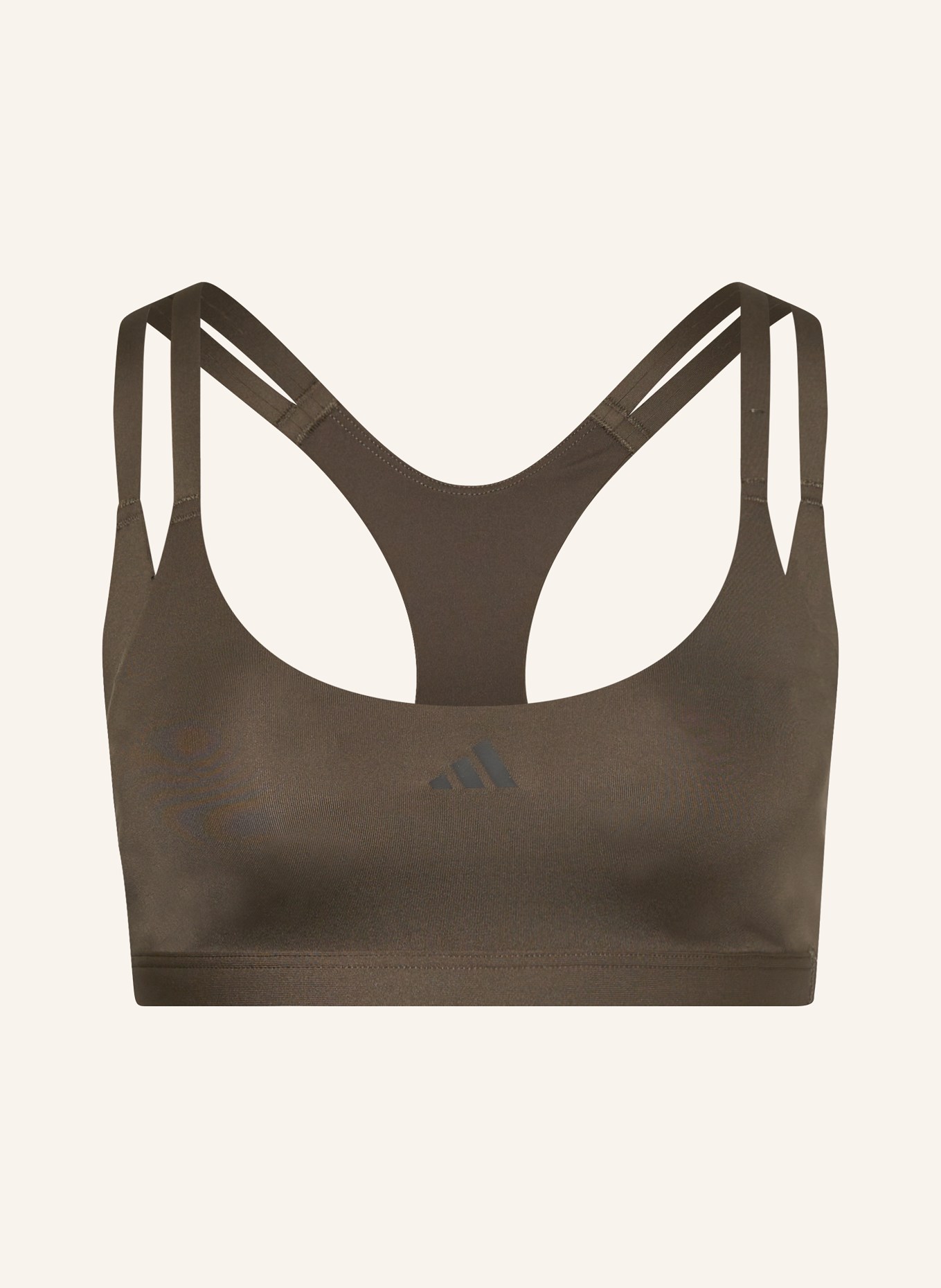 adidas Sports bra AERIM LS STRNGT in dark brown