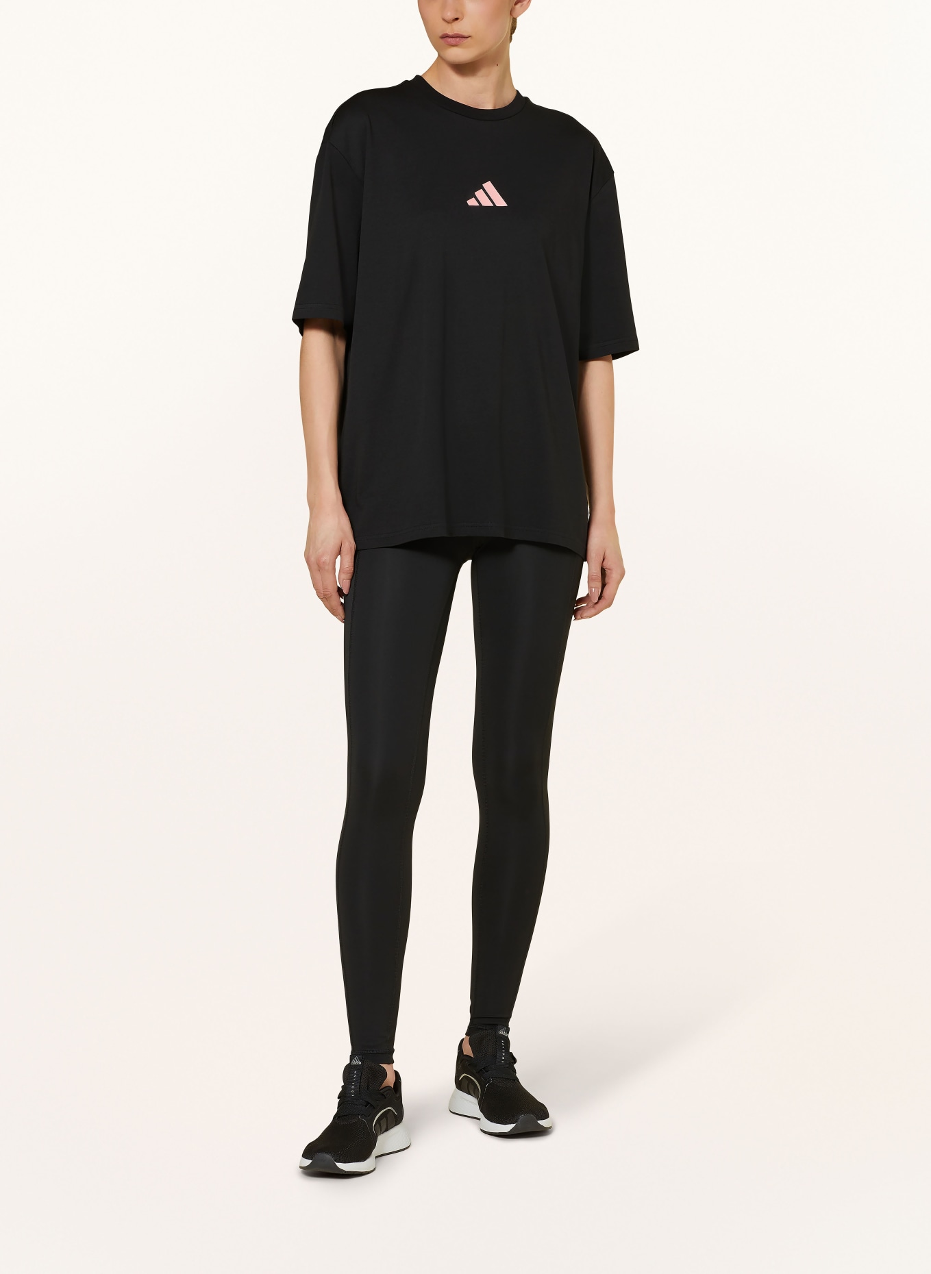 adidas T-shirt, Color: BLACK/ PINK (Image 3)