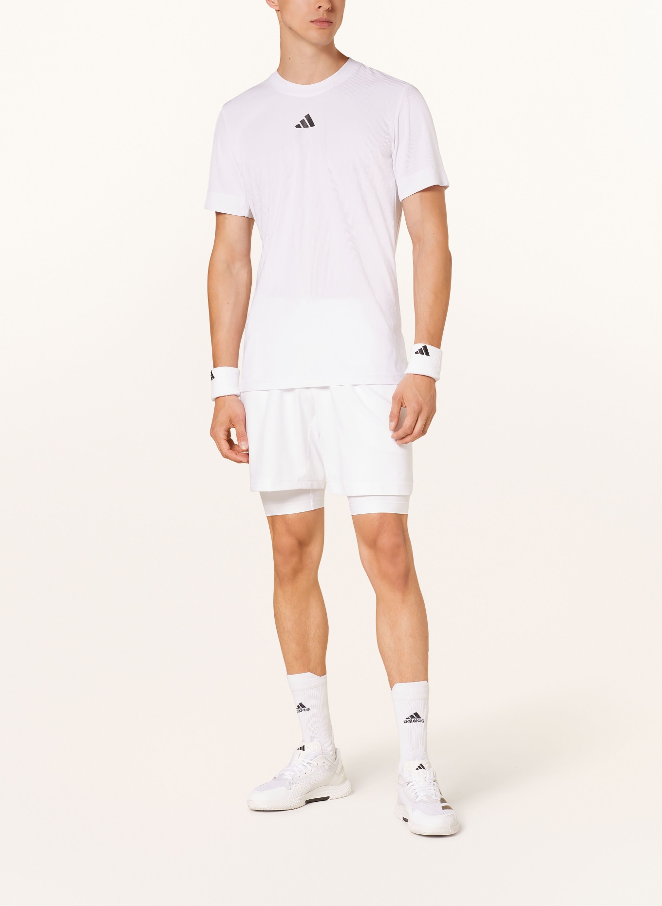 adidas 2-in-1-Tennisshorts, Farbe: WEISS (Bild 2)