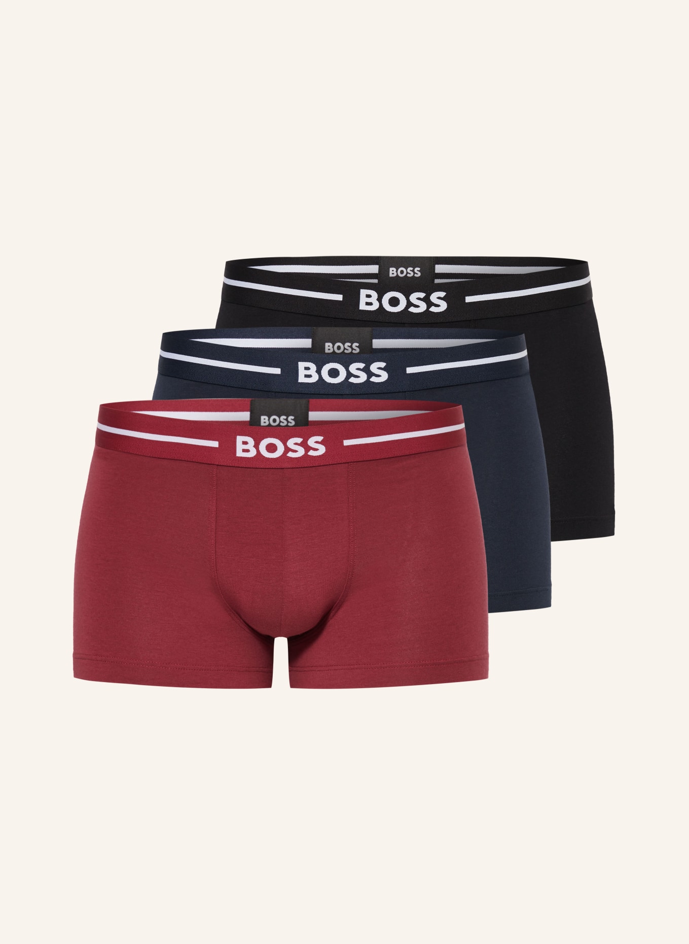 BOSS 3-pack boxer shorts, Color: BLACK/ DARK BLUE/ DARK RED (Image 1)