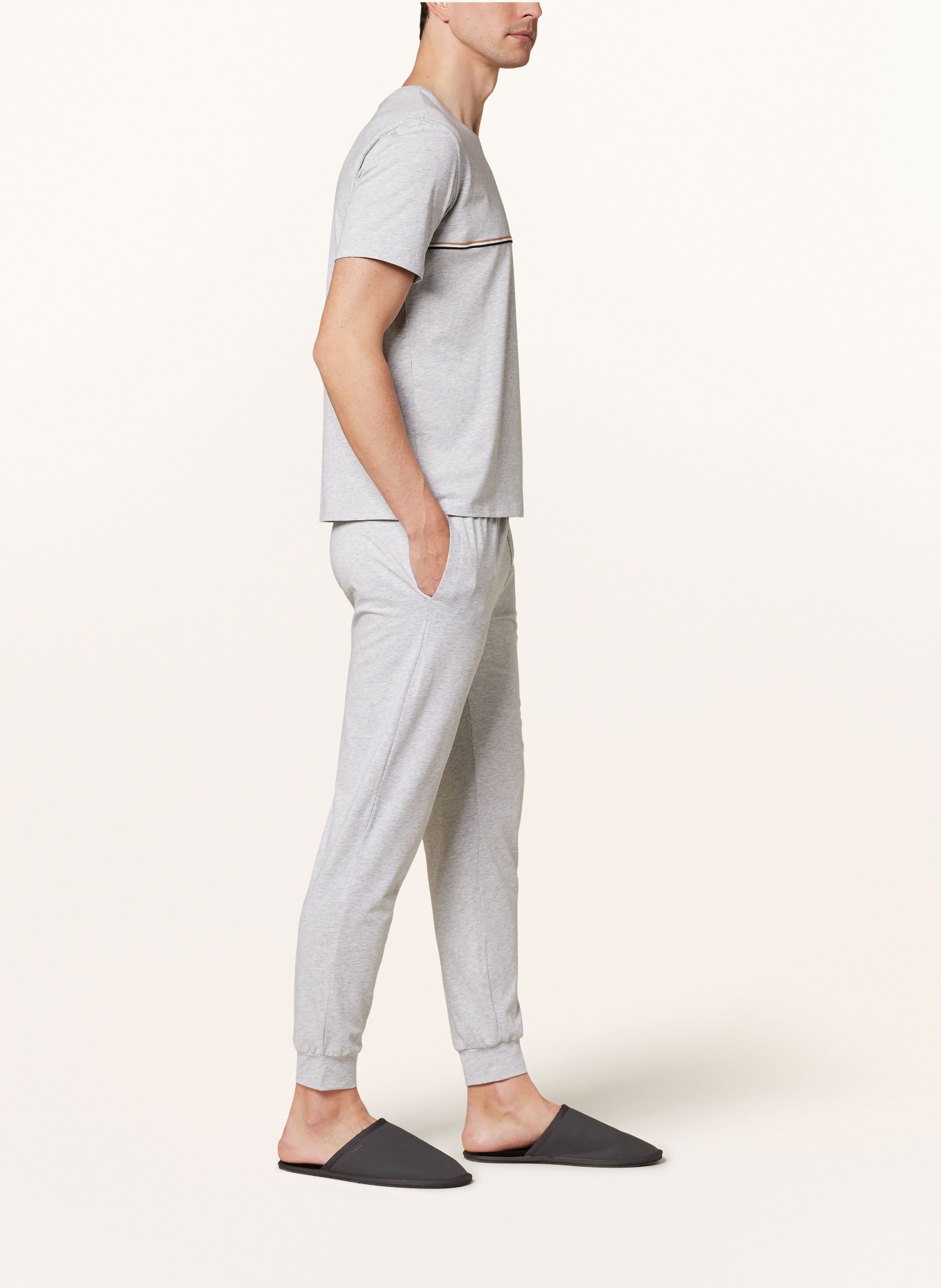 BOSS Spodnie od piżamy UNIQUE, Kolor: JASNOCZARY (Obrazek 4)