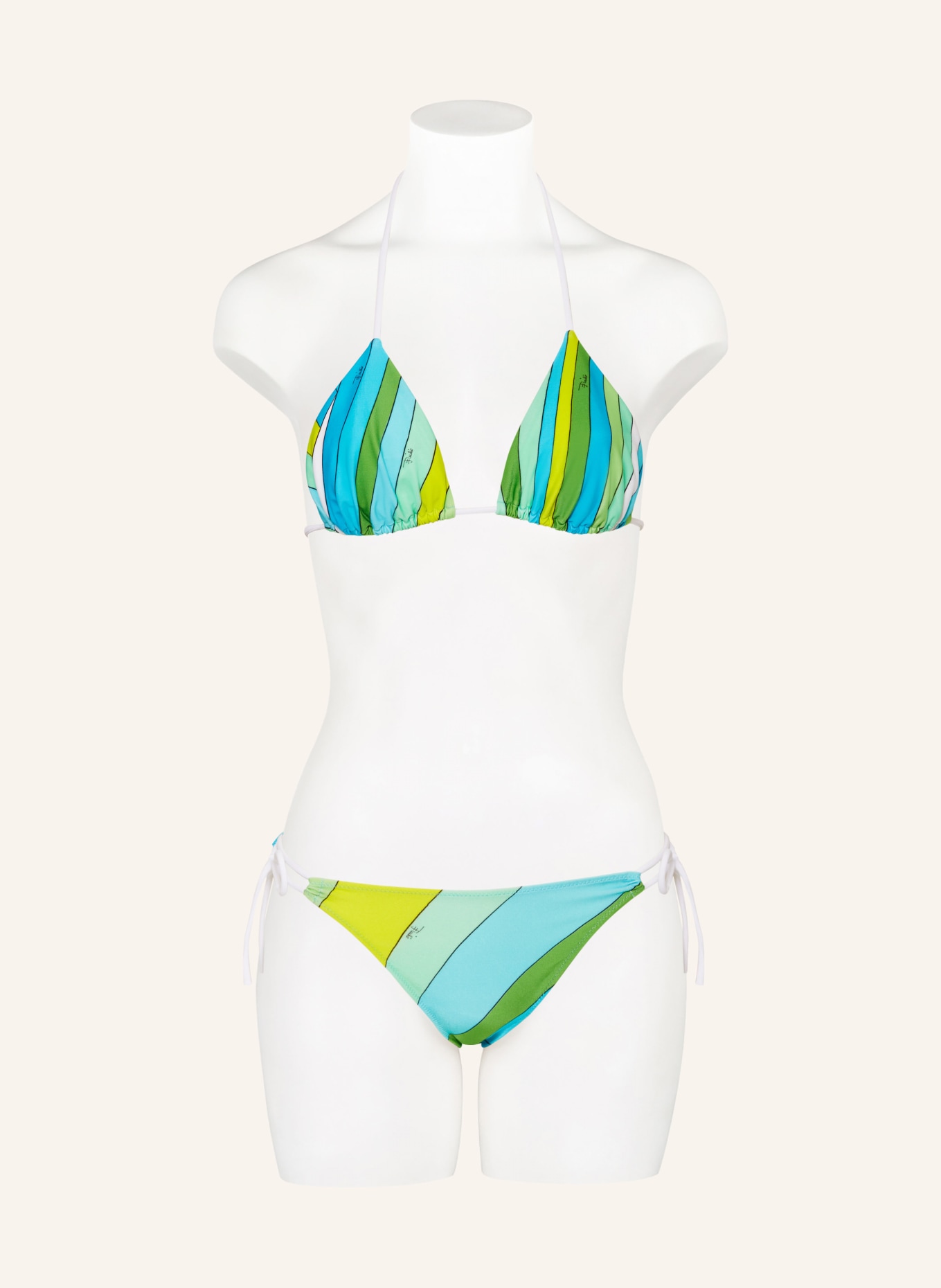 PUCCI Triangle bikini bottoms, Color: BLUE/ GREEN/ YELLOW (Image 2)