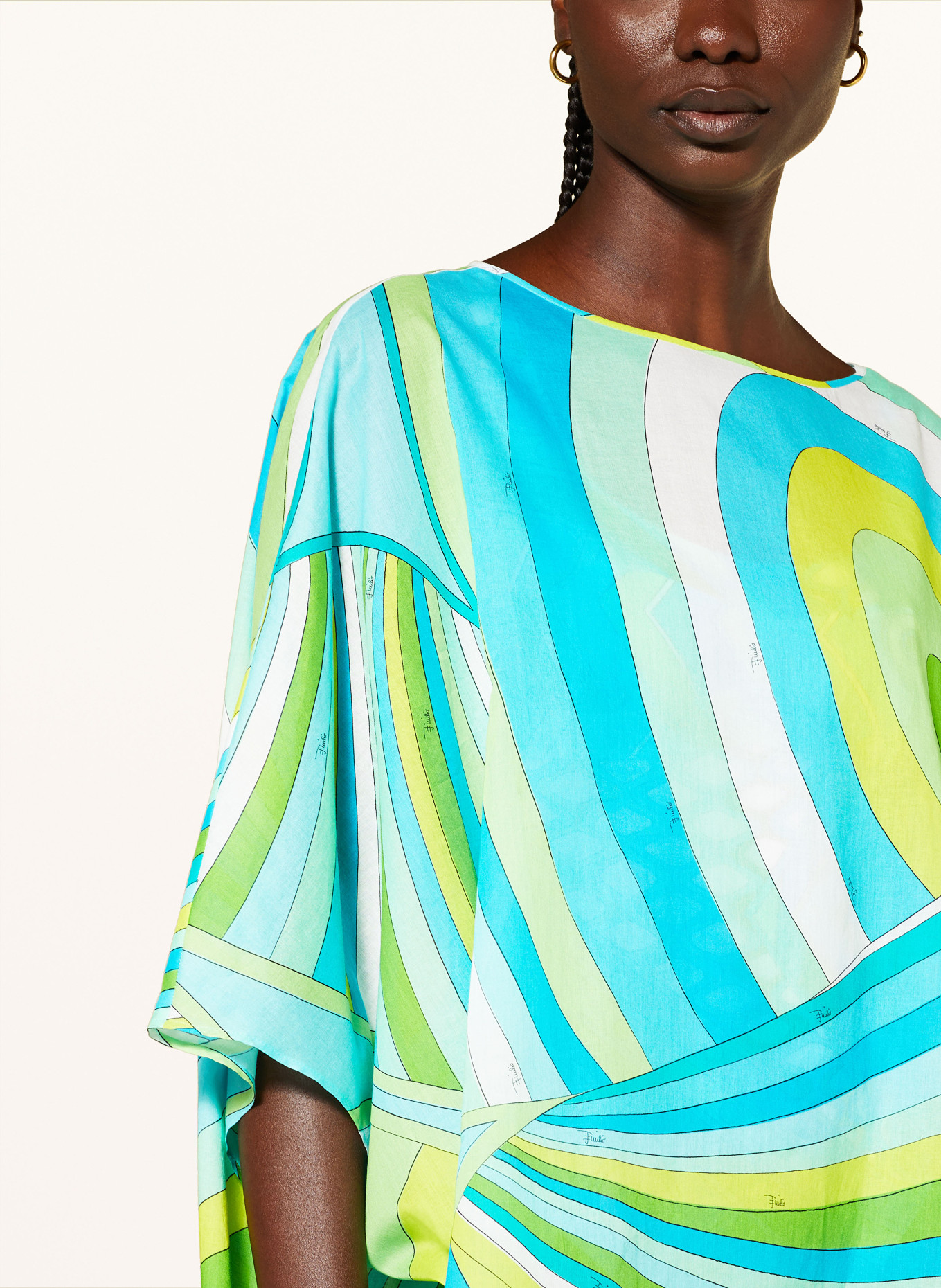 PUCCI Kaftan, Color: TURQUOISE/ YELLOW/ GREEN (Image 4)