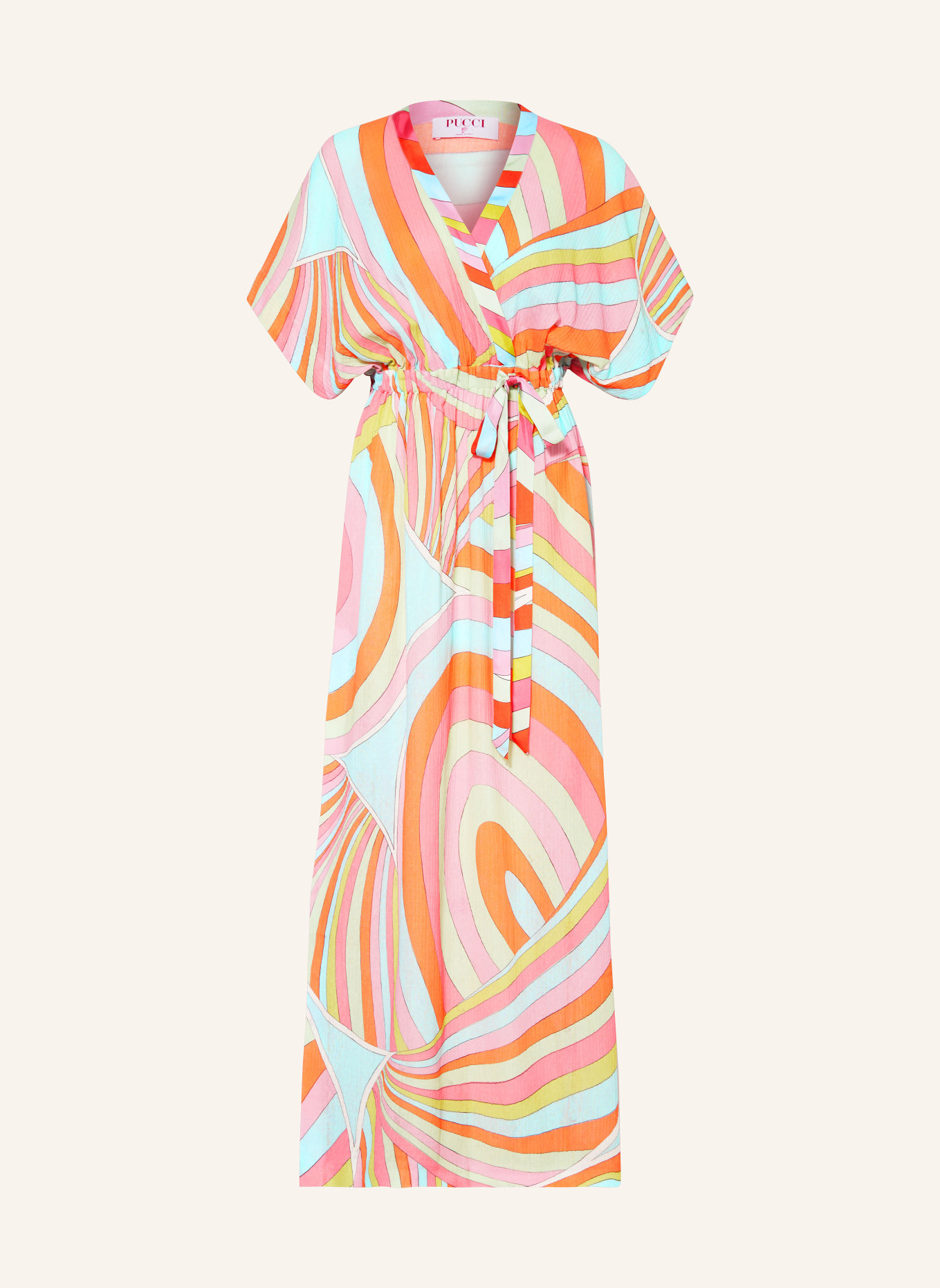 PUCCI Sukienka letnia typu kaftan, Kolor: RÓŻOWY/ JASNOZIELONY/ JASNONIEBIESKI (Obrazek 1)