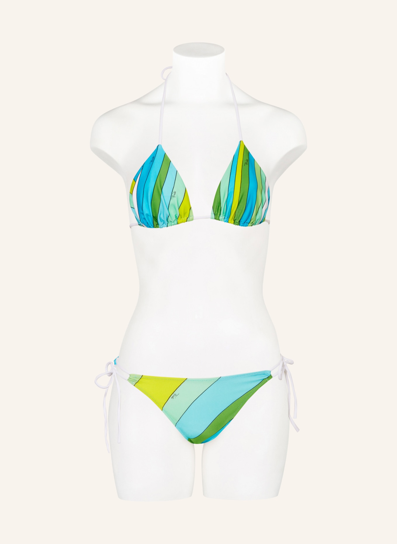 PUCCI Triangle bikini top, Color: BLUE/ GREEN/ YELLOW (Image 2)