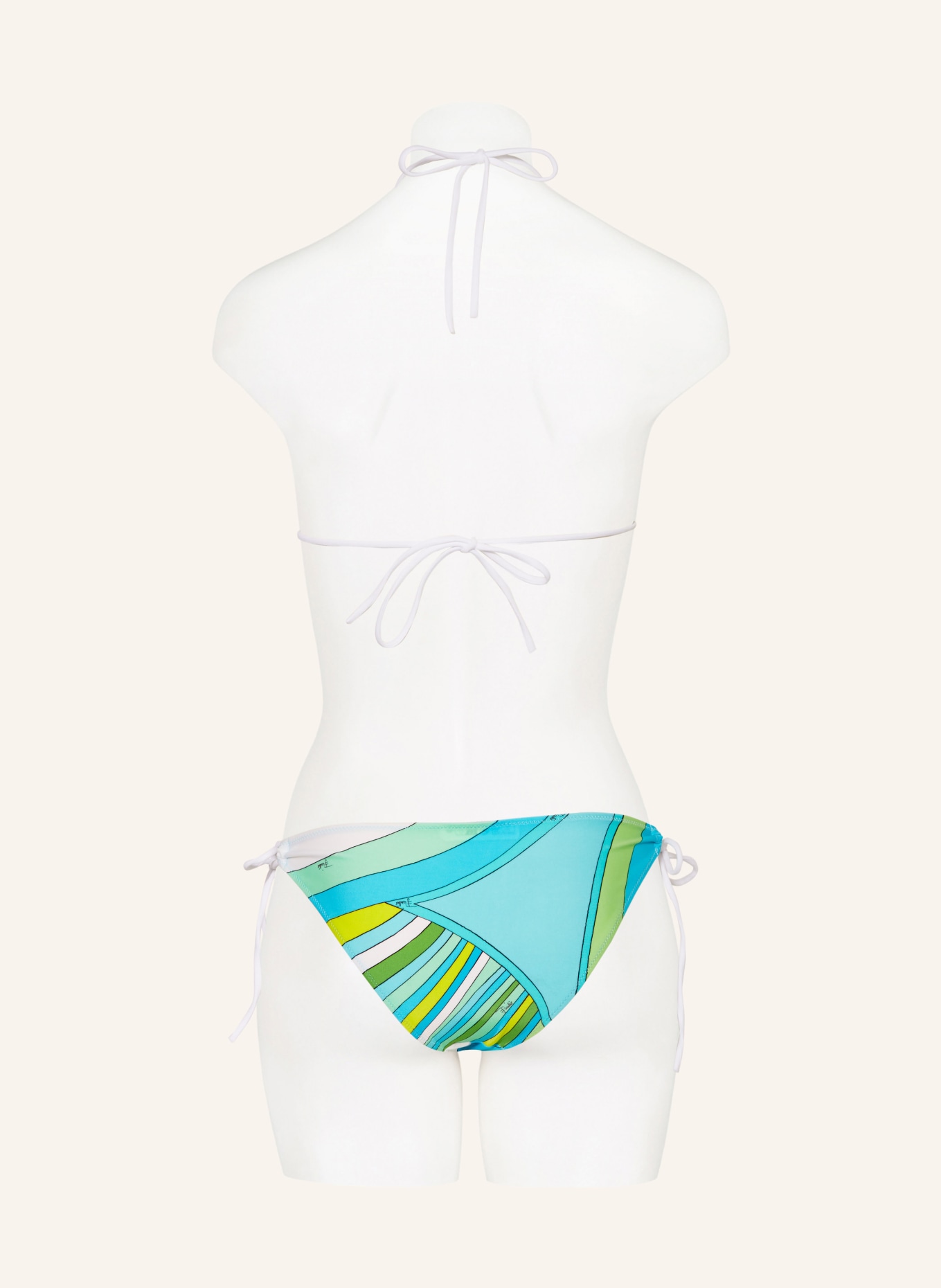 PUCCI Triangle bikini top, Color: BLUE/ GREEN/ YELLOW (Image 3)