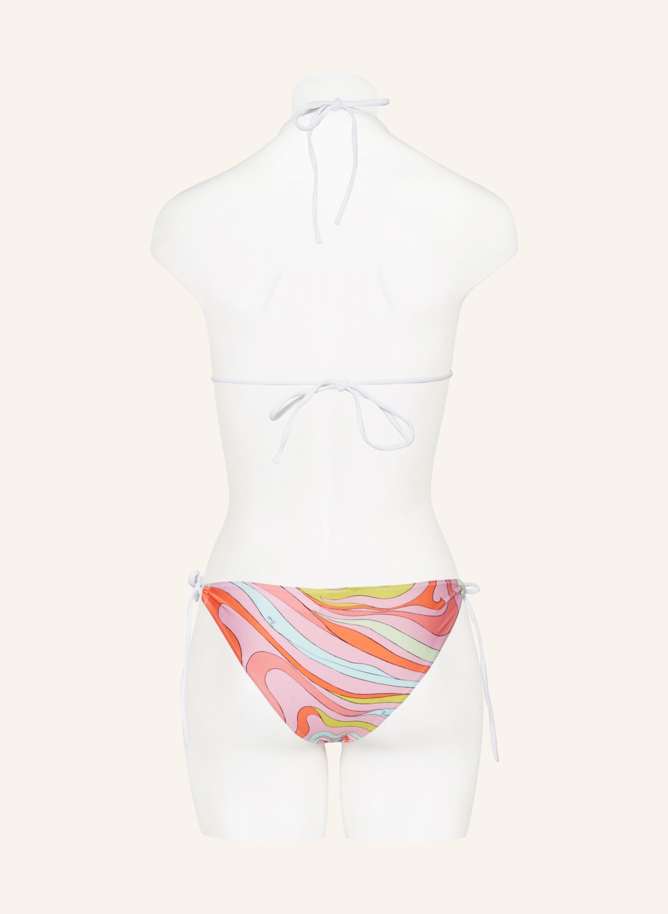 PUCCI Triangle bikini top, Color: PINK/ LIGHT BLUE/ ORANGE (Image 3)