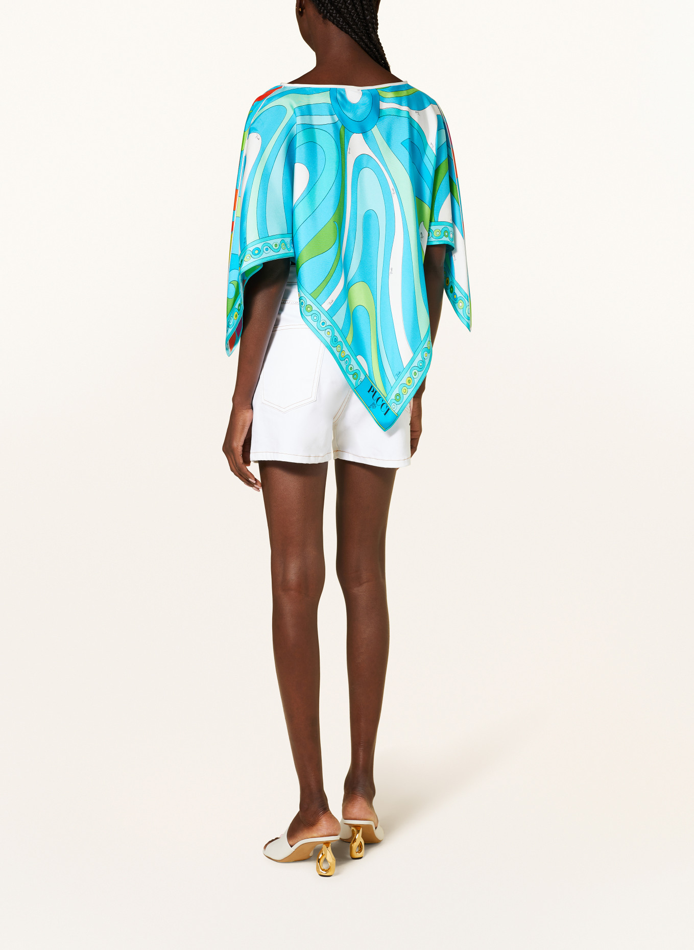 PUCCI Silk poncho, Color: TURQUOISE/ RED/ FUCHSIA (Image 3)