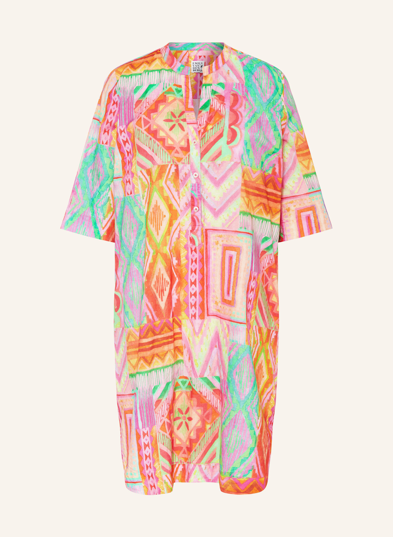 Emily VAN DEN BERGH Sukienka w stylu tuniki, Kolor: POMARAŃCZOWY/ ZIELONY/ FUKSJA (Obrazek 1)