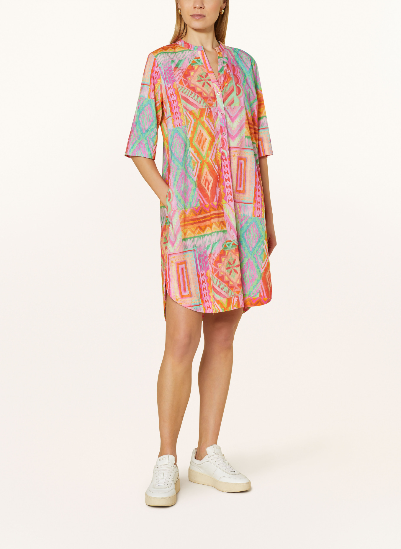 Emily VAN DEN BERGH Sukienka w stylu tuniki, Kolor: POMARAŃCZOWY/ ZIELONY/ FUKSJA (Obrazek 2)