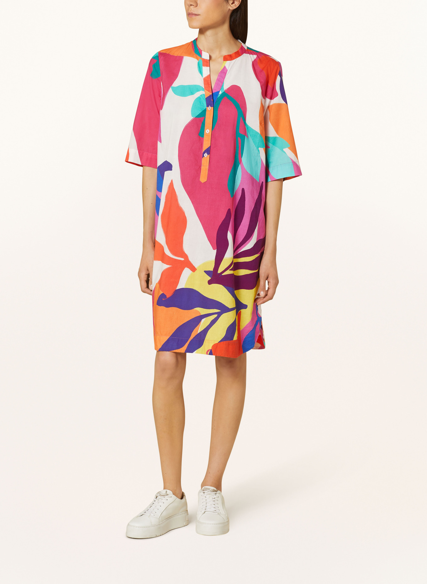 Emily VAN DEN BERGH Kleid mit 3/4-Arm, Farbe: PINK/ WEISS/ GELB (Bild 2)