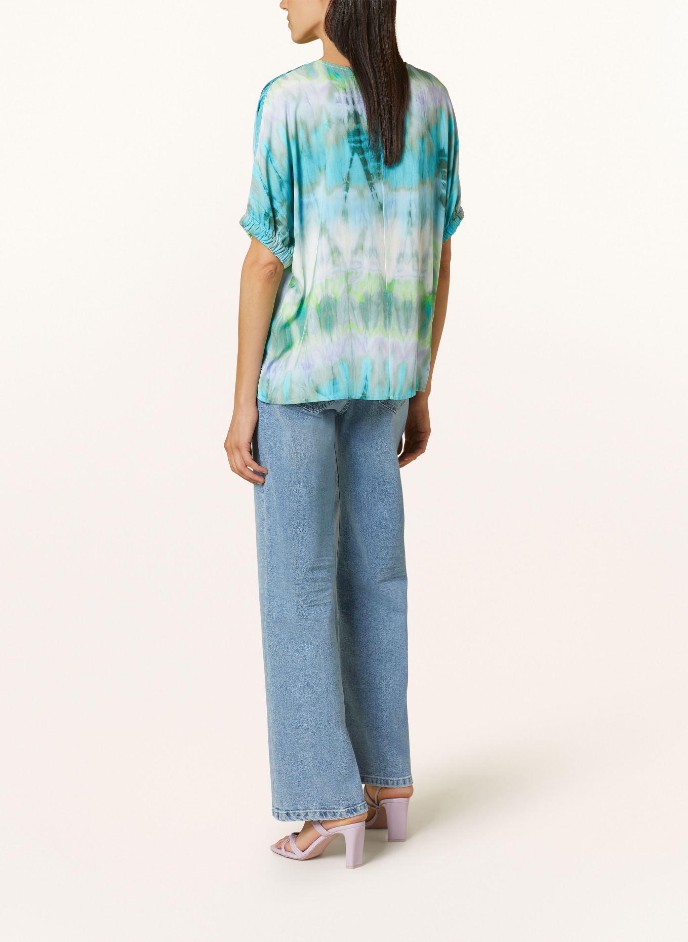 Emily VAN DEN BERGH Shirt blouse, Color: TURQUOISE/ LIGHT GREEN/ WHITE (Image 3)