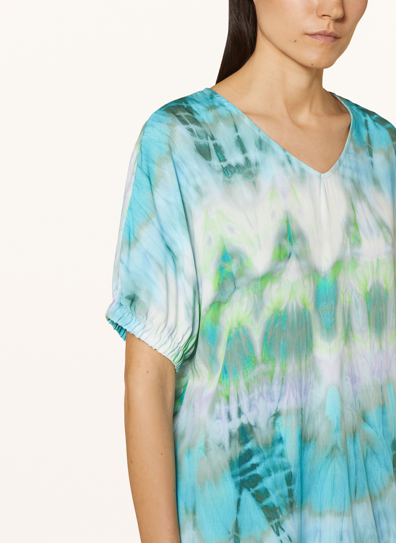 Emily VAN DEN BERGH Shirt blouse, Color: TURQUOISE/ LIGHT GREEN/ WHITE (Image 4)