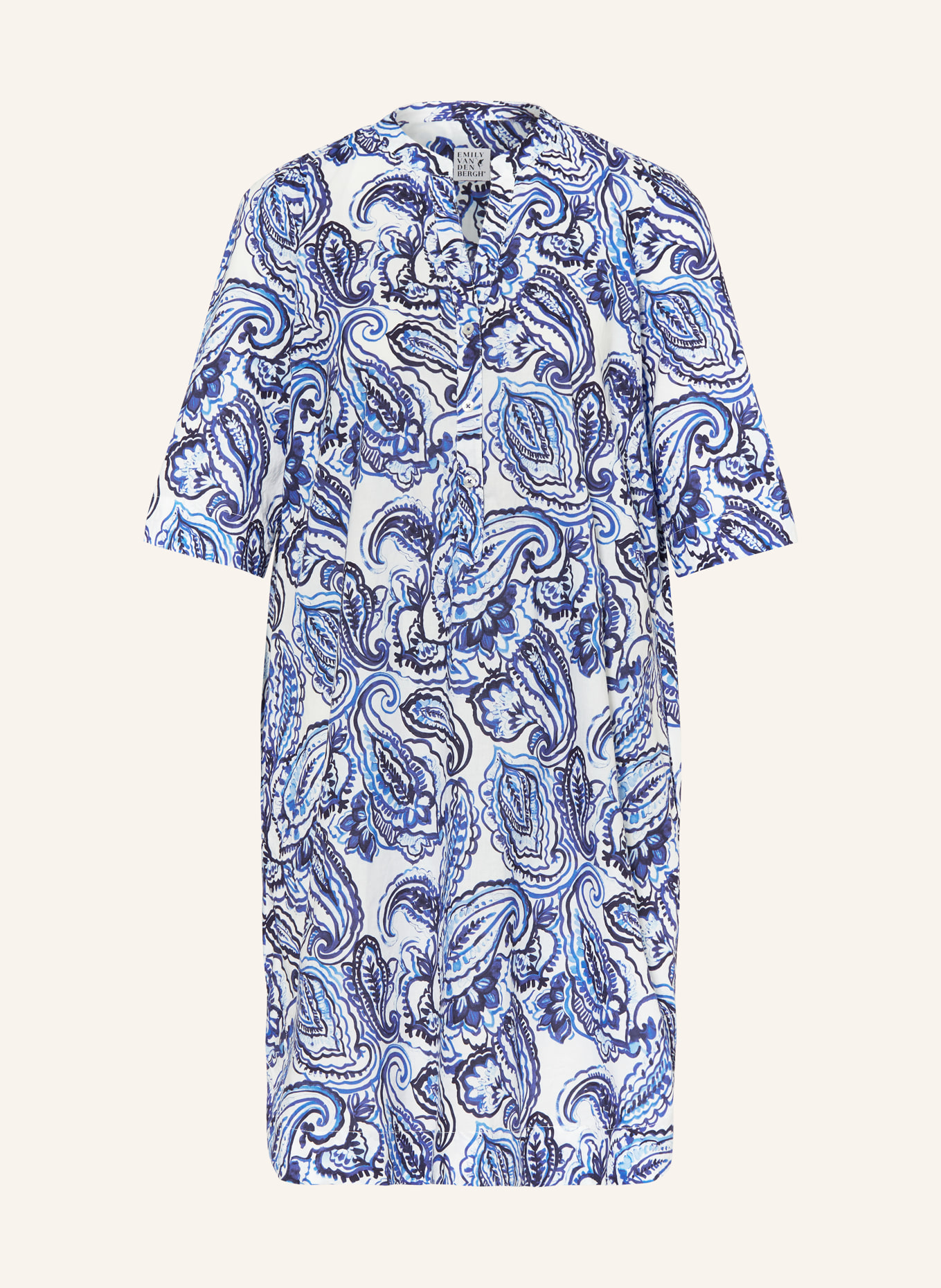 Emily VAN DEN BERGH Dress with 3/4 sleeves, Color: BLUE/ DARK BLUE/ WHITE (Image 1)