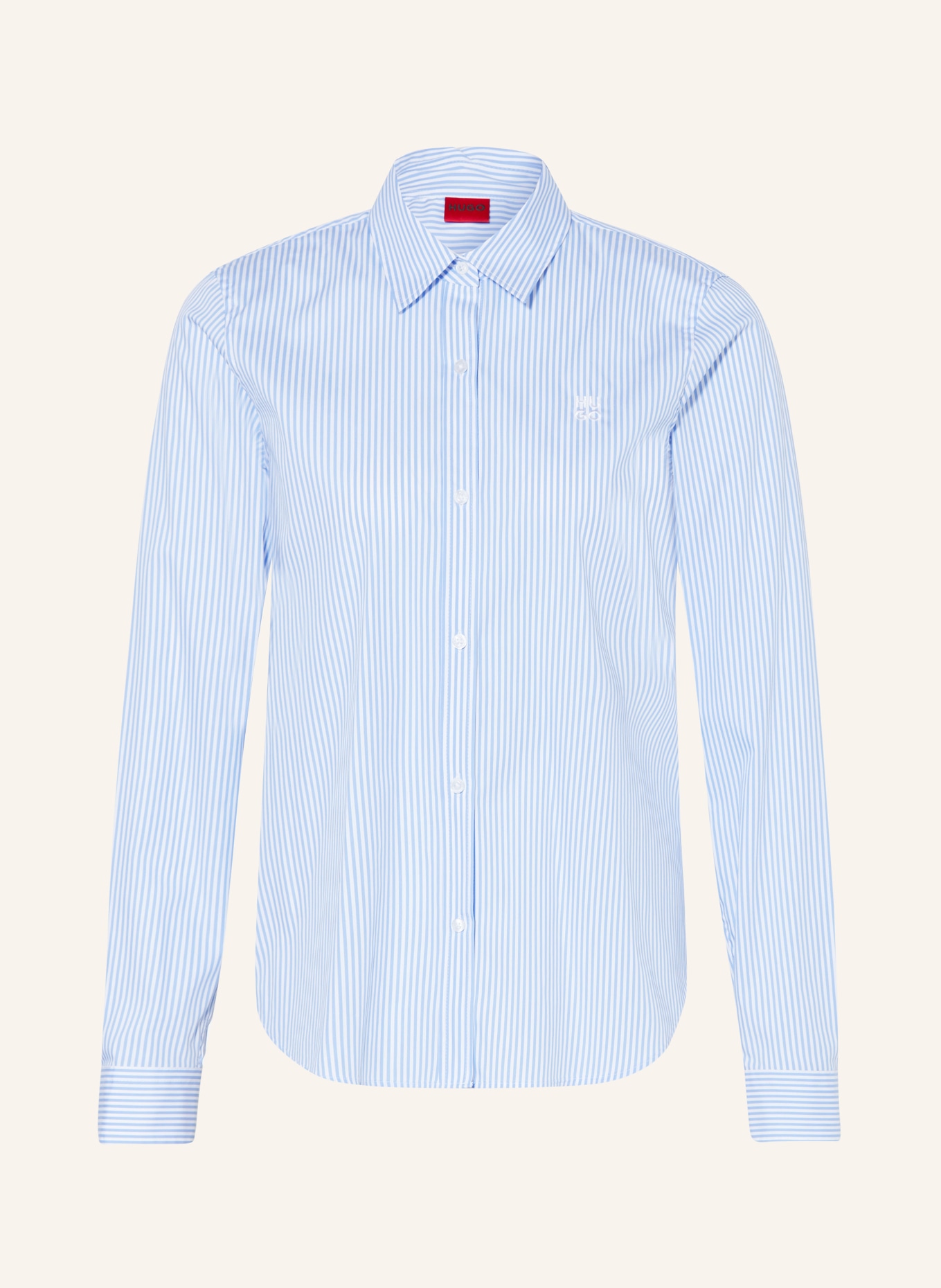 HUGO Shirt blouse THE ESSENTIAL, Color: BLUE/ WHITE (Image 1)