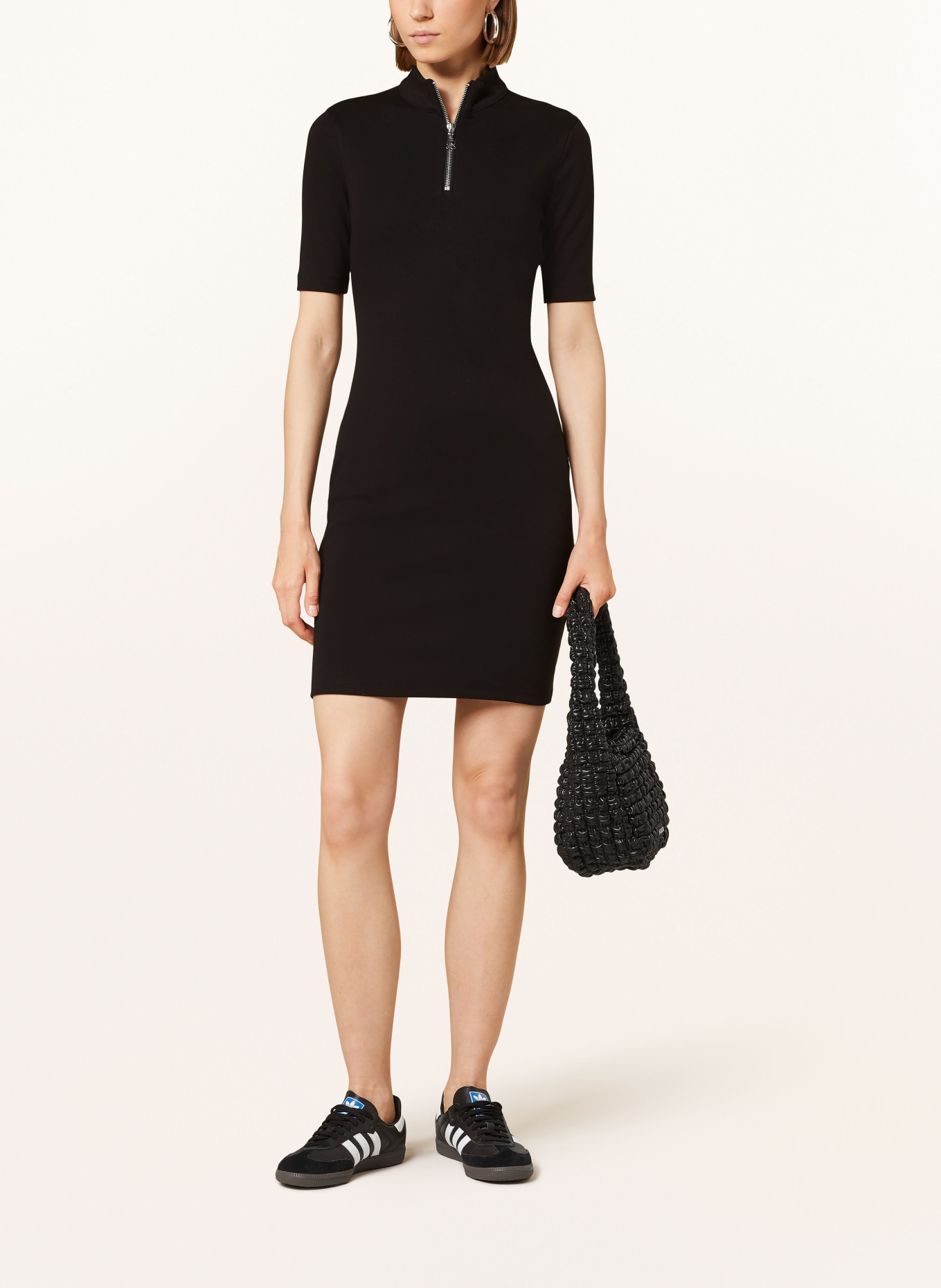 HUGO Jersey Destroyed dress NASIIA: BLACK