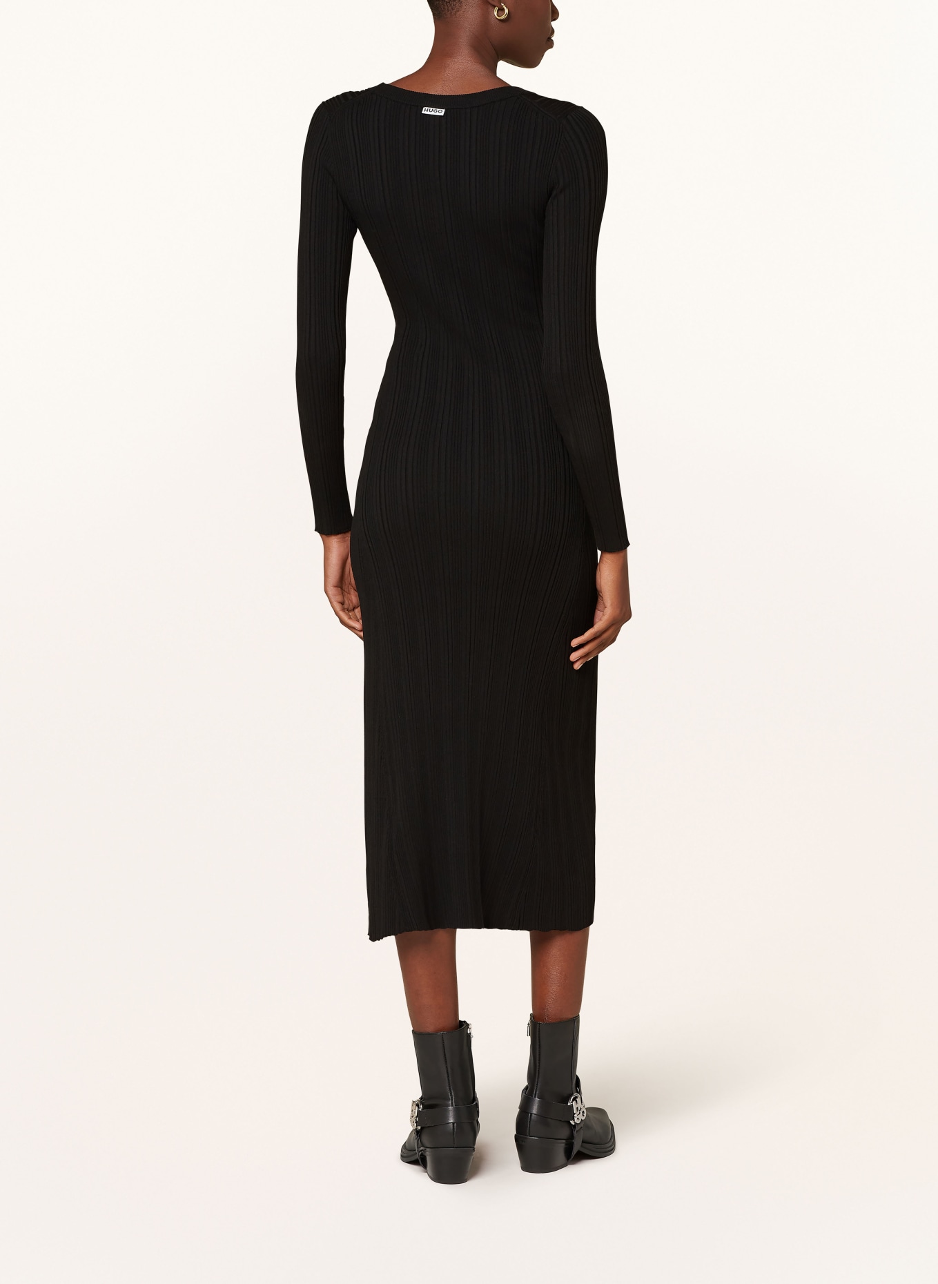 HUGO Knit dress SARPHETA, Color: BLACK (Image 3)