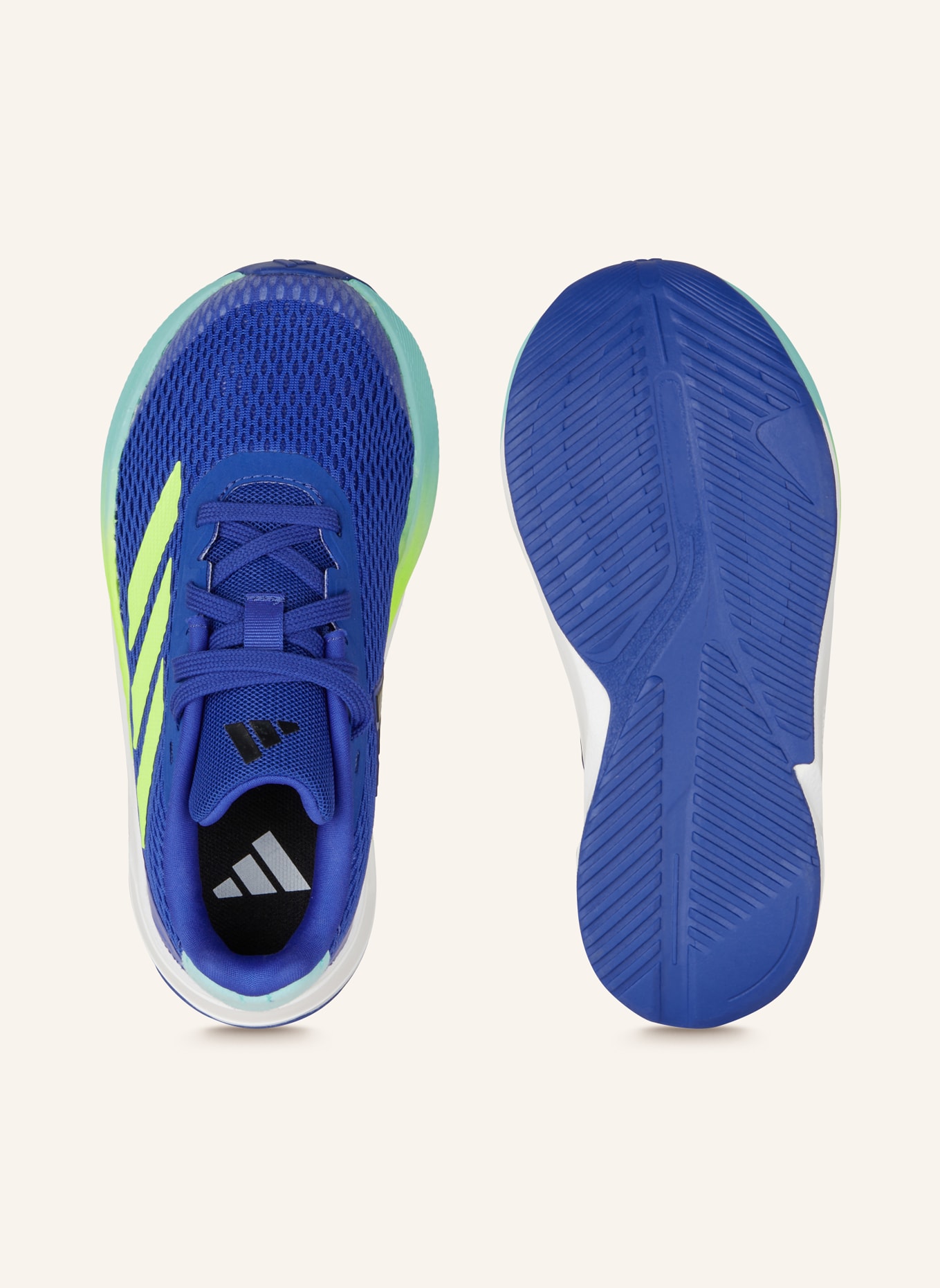 adidas Laufschuhe DURAMO SL: BLAU / NEONGRÜN