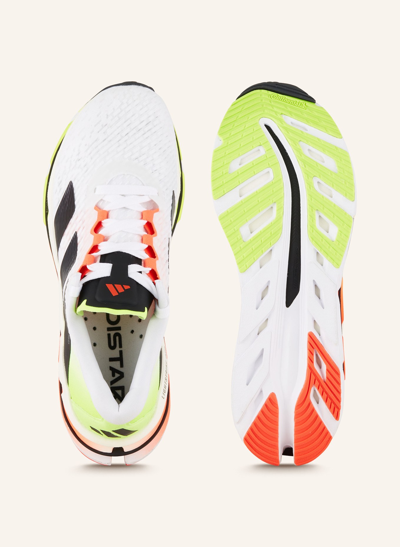 adidas Laufschuhe ADISTAR BYD, Farbe: WEISS/ NEONGRÜN/ NEONROT (Bild 5)