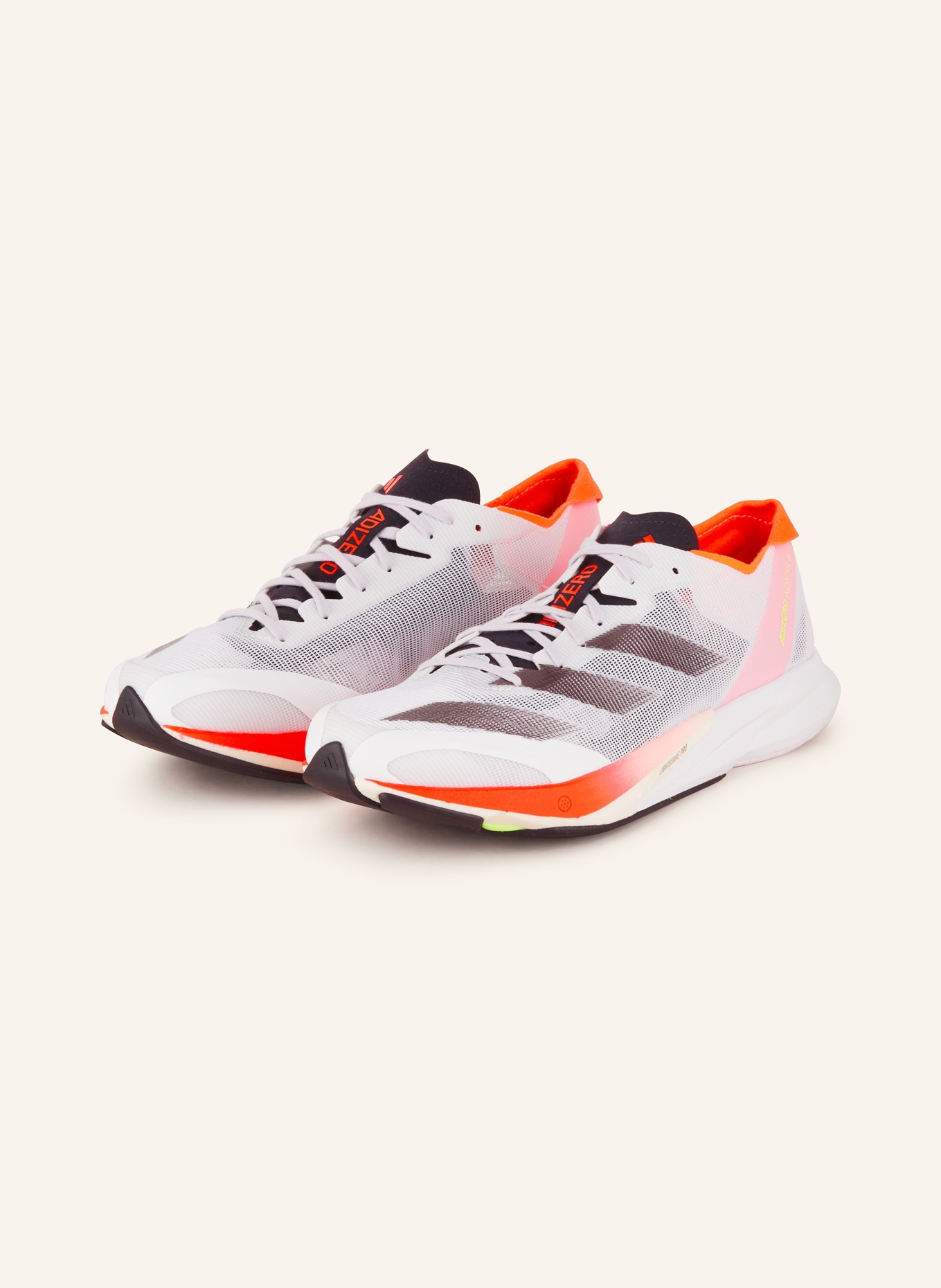 adidas Laufschuhe ADIZERO ADIOS 8, Farbe: WEISS/ NEONORANGE/ NEONROT (Bild 1)