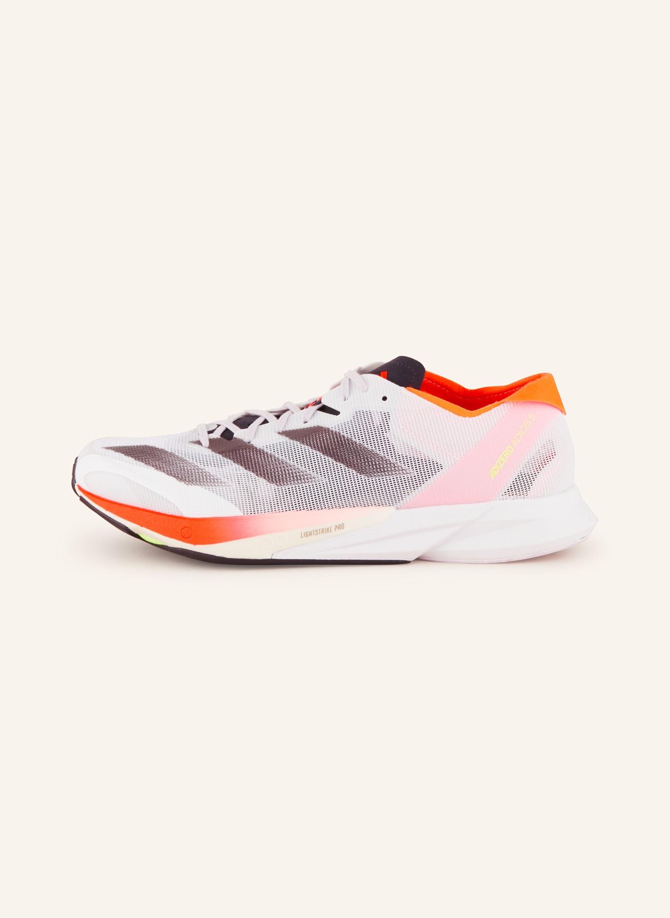 adidas Laufschuhe ADIZERO ADIOS 8, Farbe: WEISS/ NEONORANGE/ NEONROT (Bild 4)