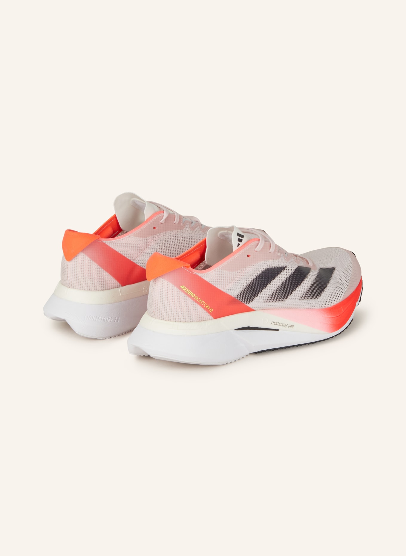 adidas Laufschuhe ADIZERO BOSTON 12, Farbe: WEISS/ NEONROT (Bild 2)