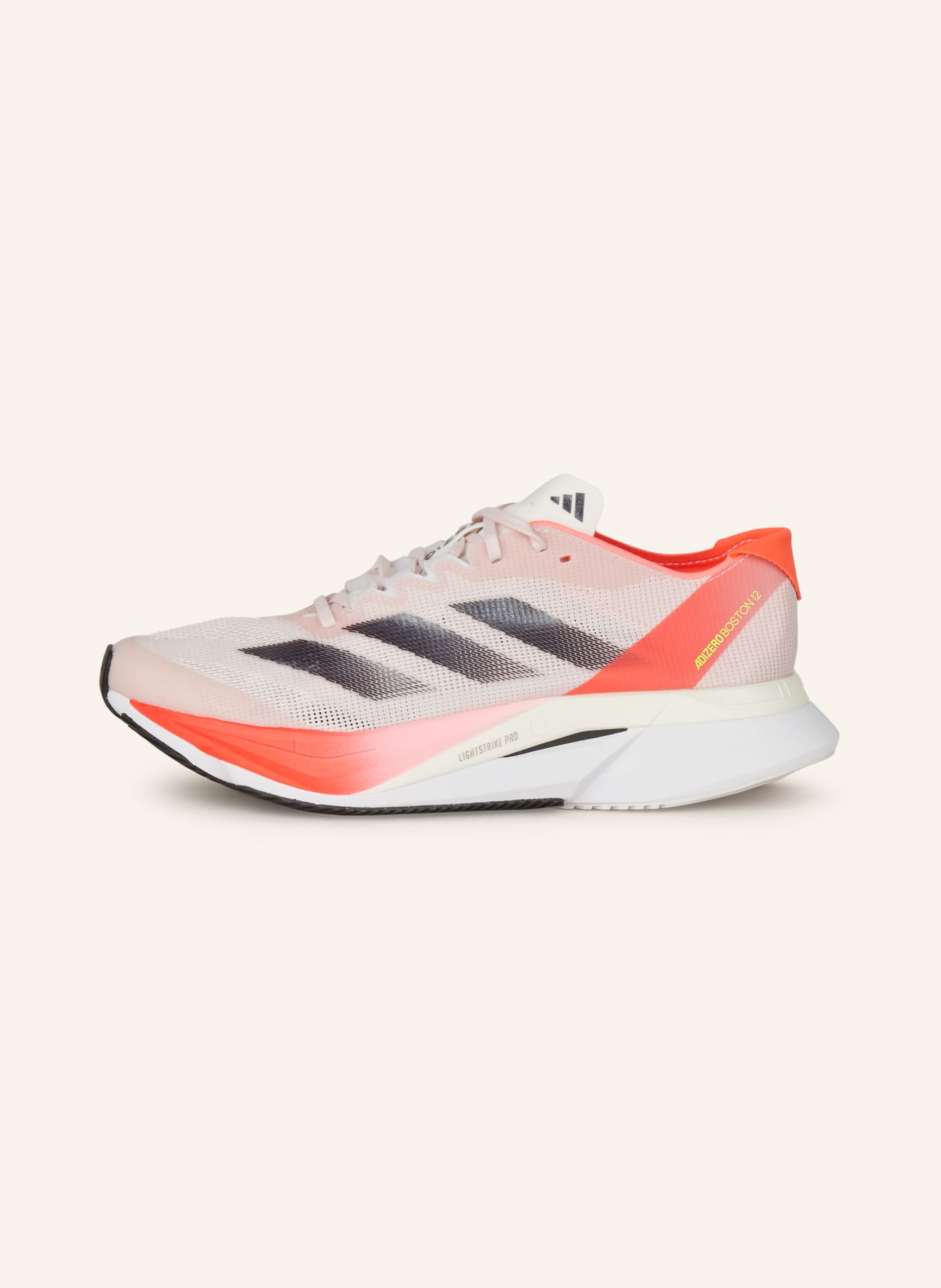 adidas Laufschuhe ADIZERO BOSTON 12, Farbe: WEISS/ NEONROT (Bild 4)